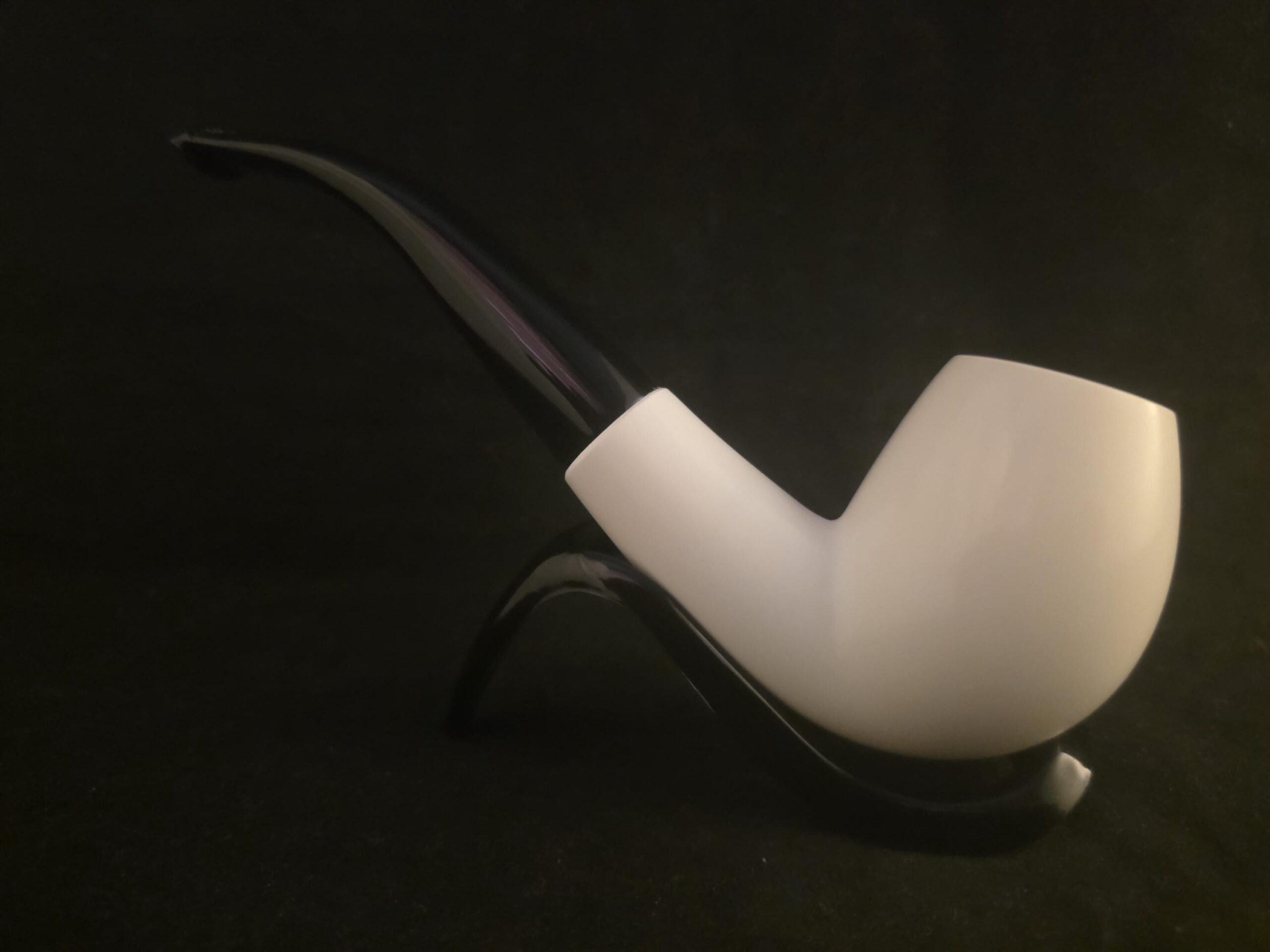 Hand-Carved Apple Figure block Meerschaum Pipe with Acrylic Stem - Image 7