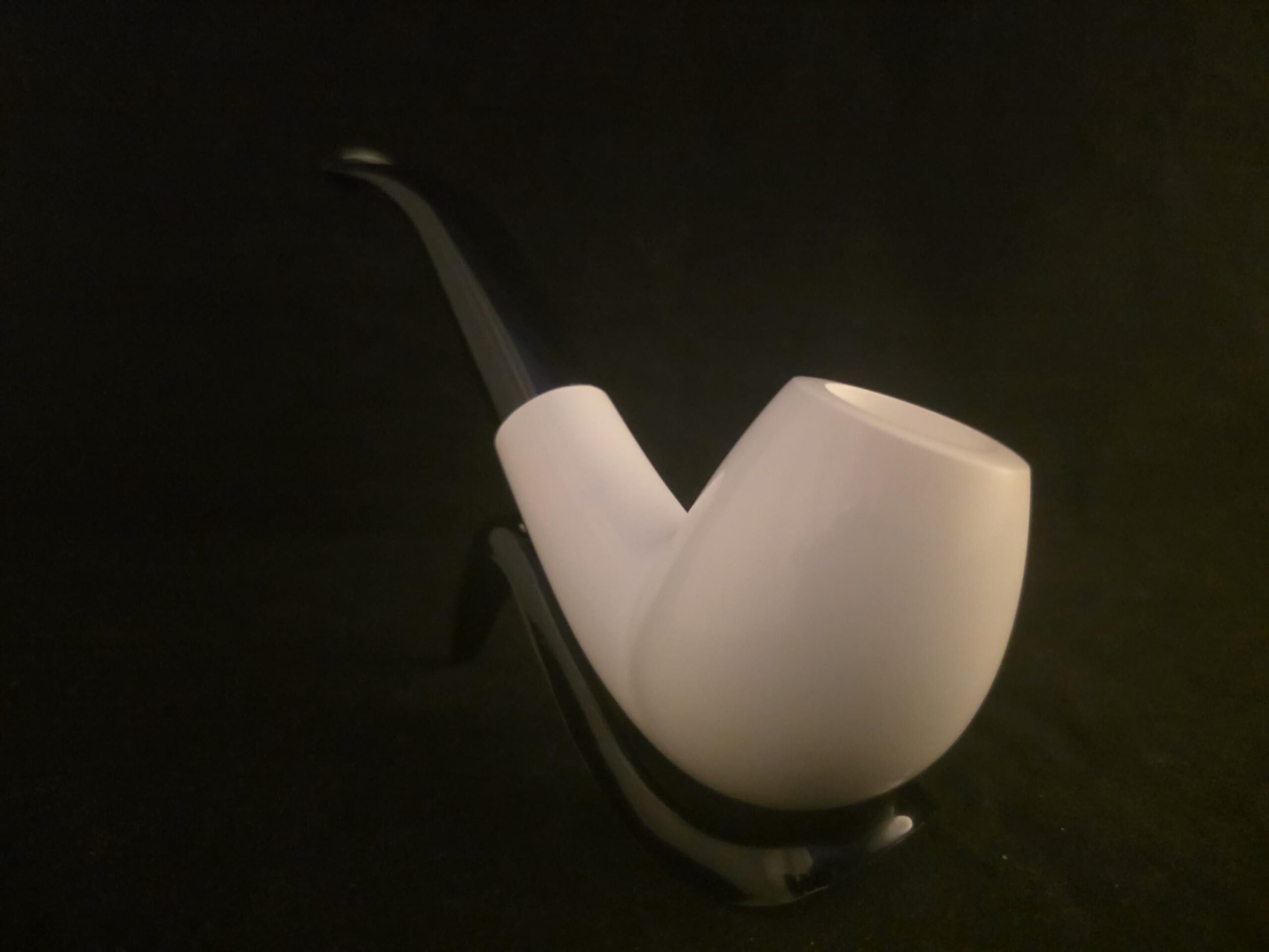 Hand-Carved Apple Figure block Meerschaum Pipe with Acrylic Stem - Image 6