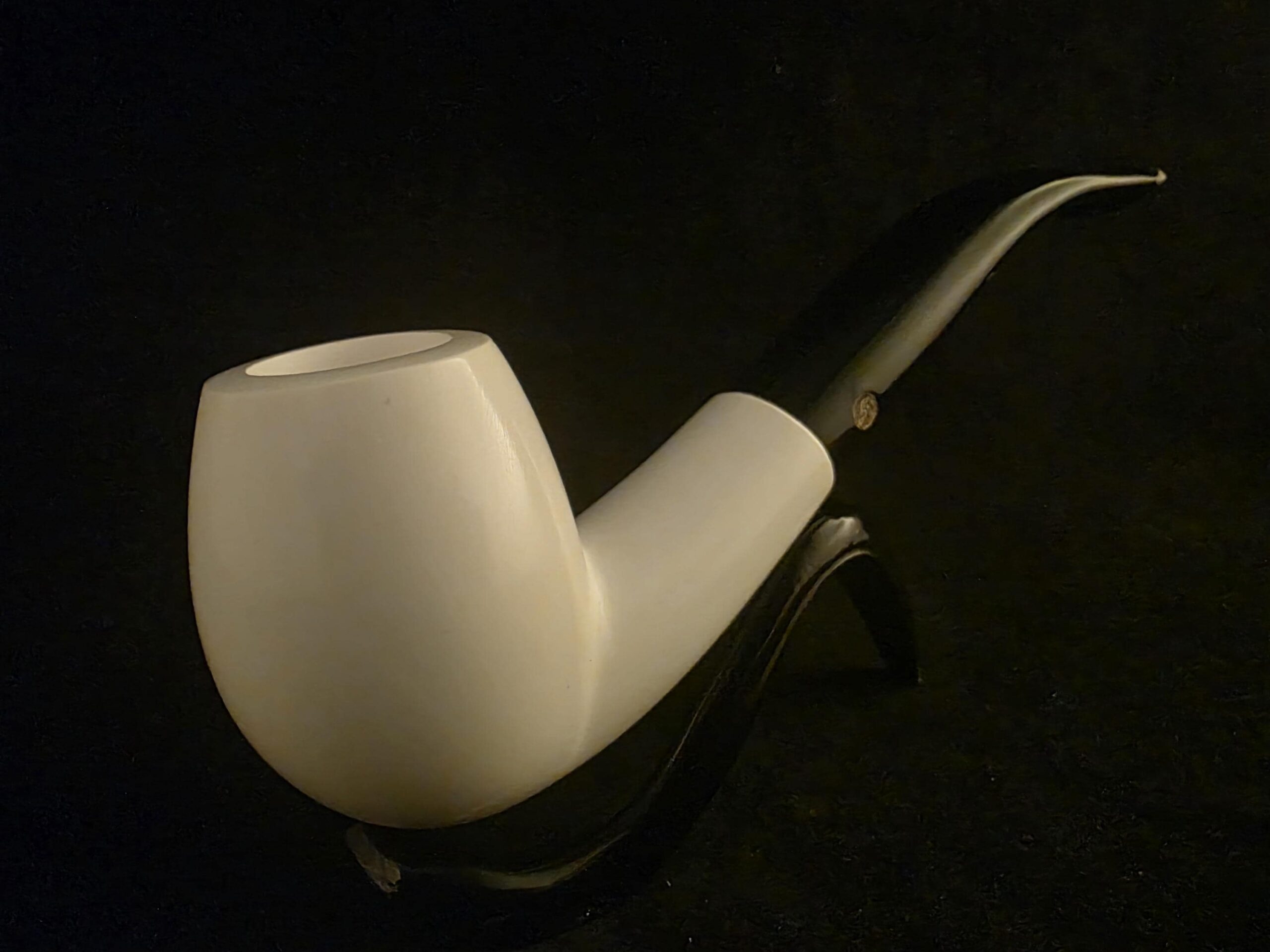Hand-Carved Apple Figure block Meerschaum Pipe with Acrylic Stem - Image 9