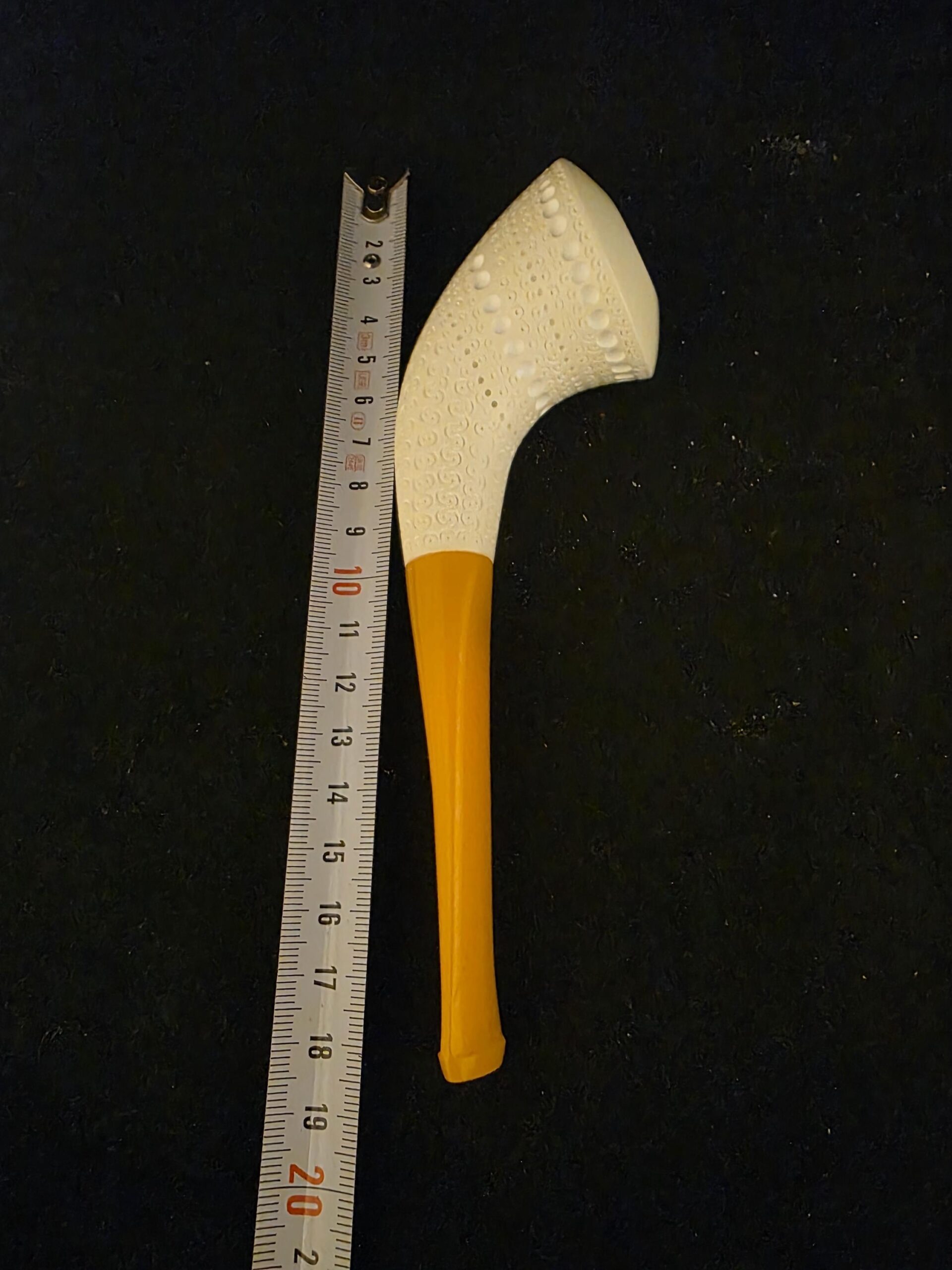 Depicted Horn Design Meerschaum Pipe – Acrylic Stem - Image 9