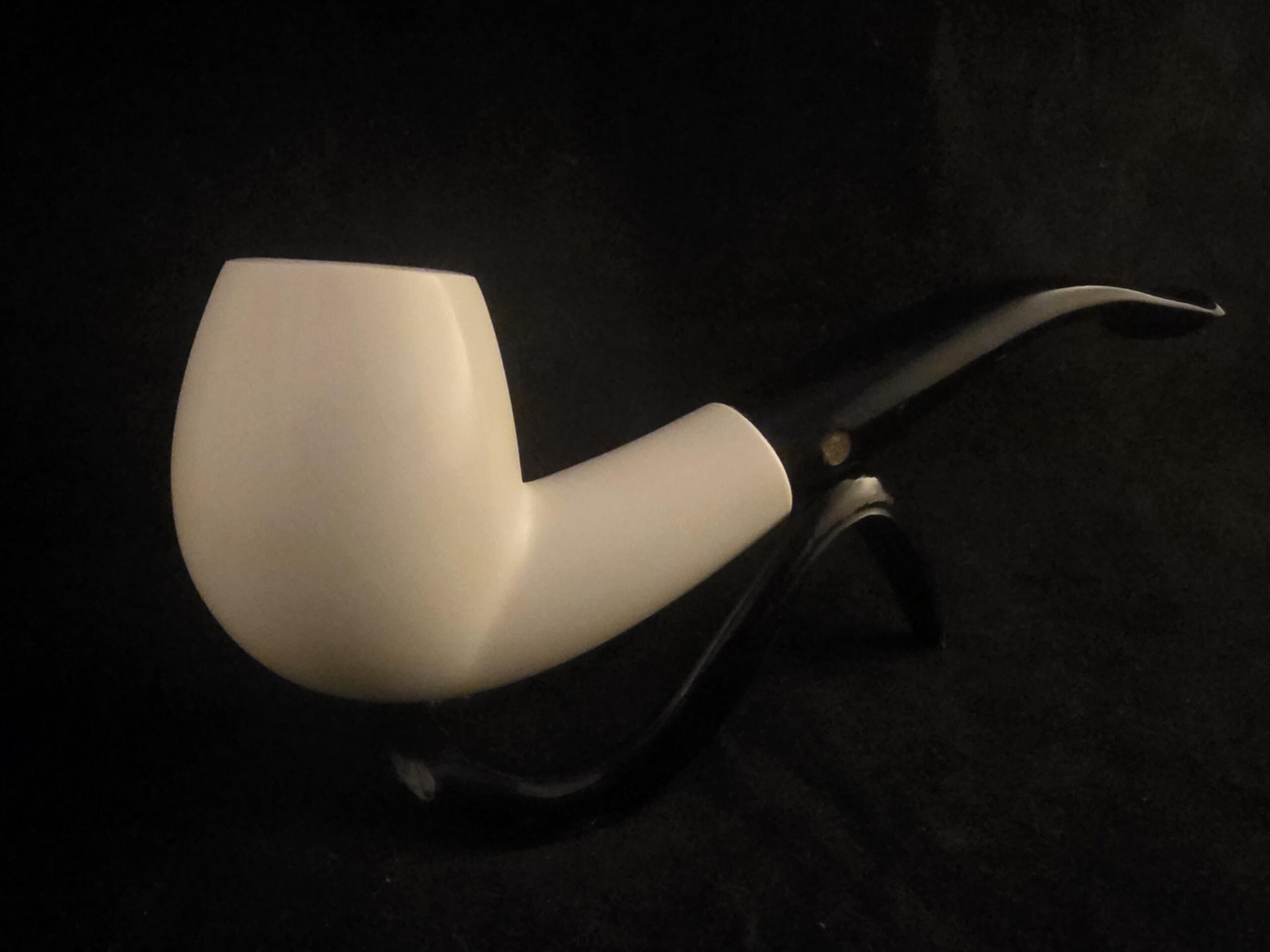 Hand-Carved Apple Figure block Meerschaum Pipe with Acrylic Stem - Image 4