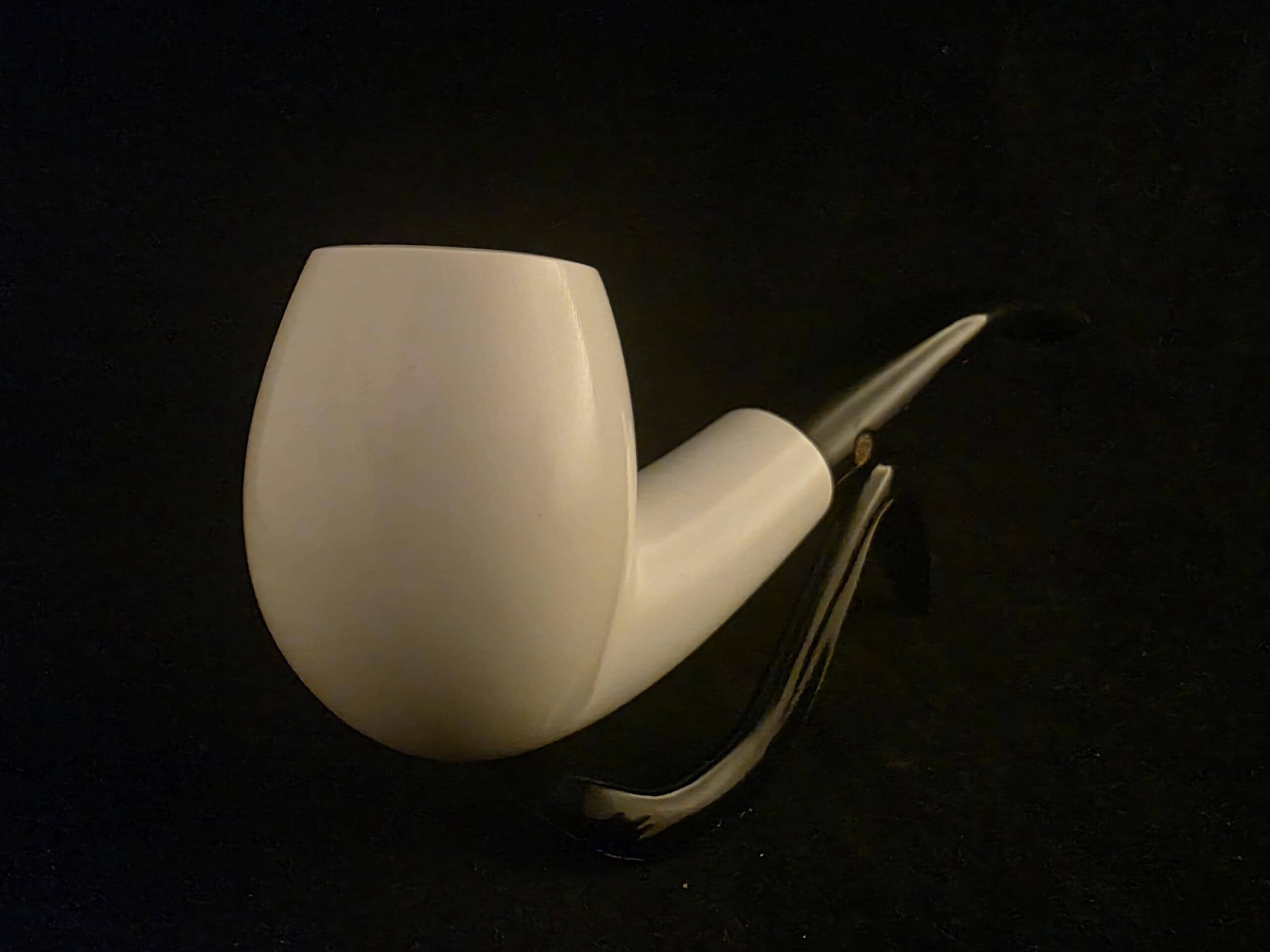 Hand-Carved Apple Figure block Meerschaum Pipe with Acrylic Stem - Image 5