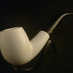 Hand-Carved Apple Figure block Meerschaum Pipe with Acrylic Stem