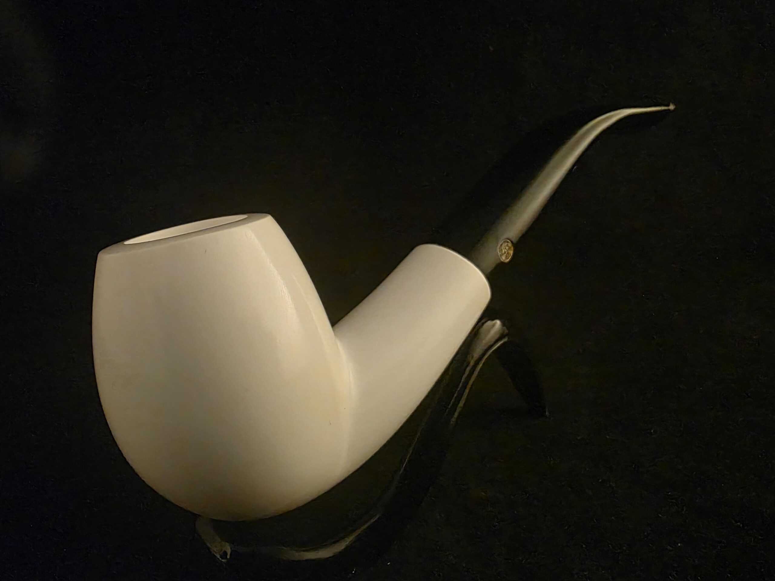 Hand-Carved Apple Figure block Meerschaum Pipe with Acrylic Stem