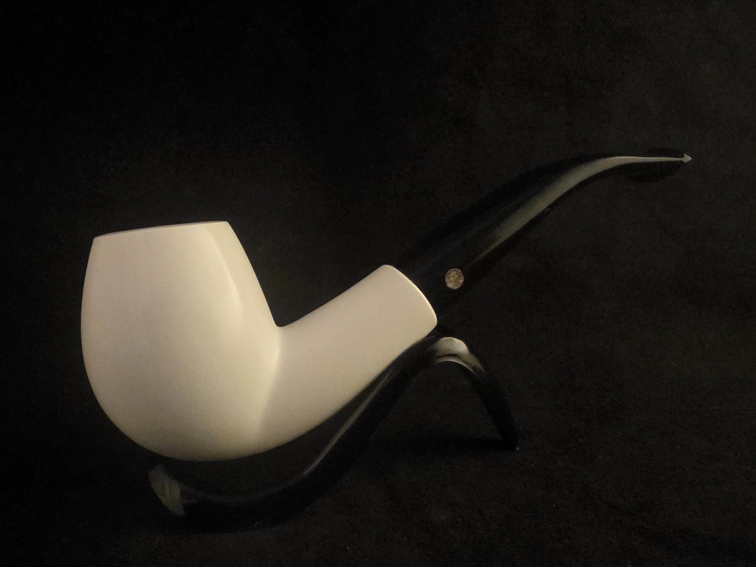 Hand-Carved Apple Figure block Meerschaum Pipe with Acrylic Stem - Image 8