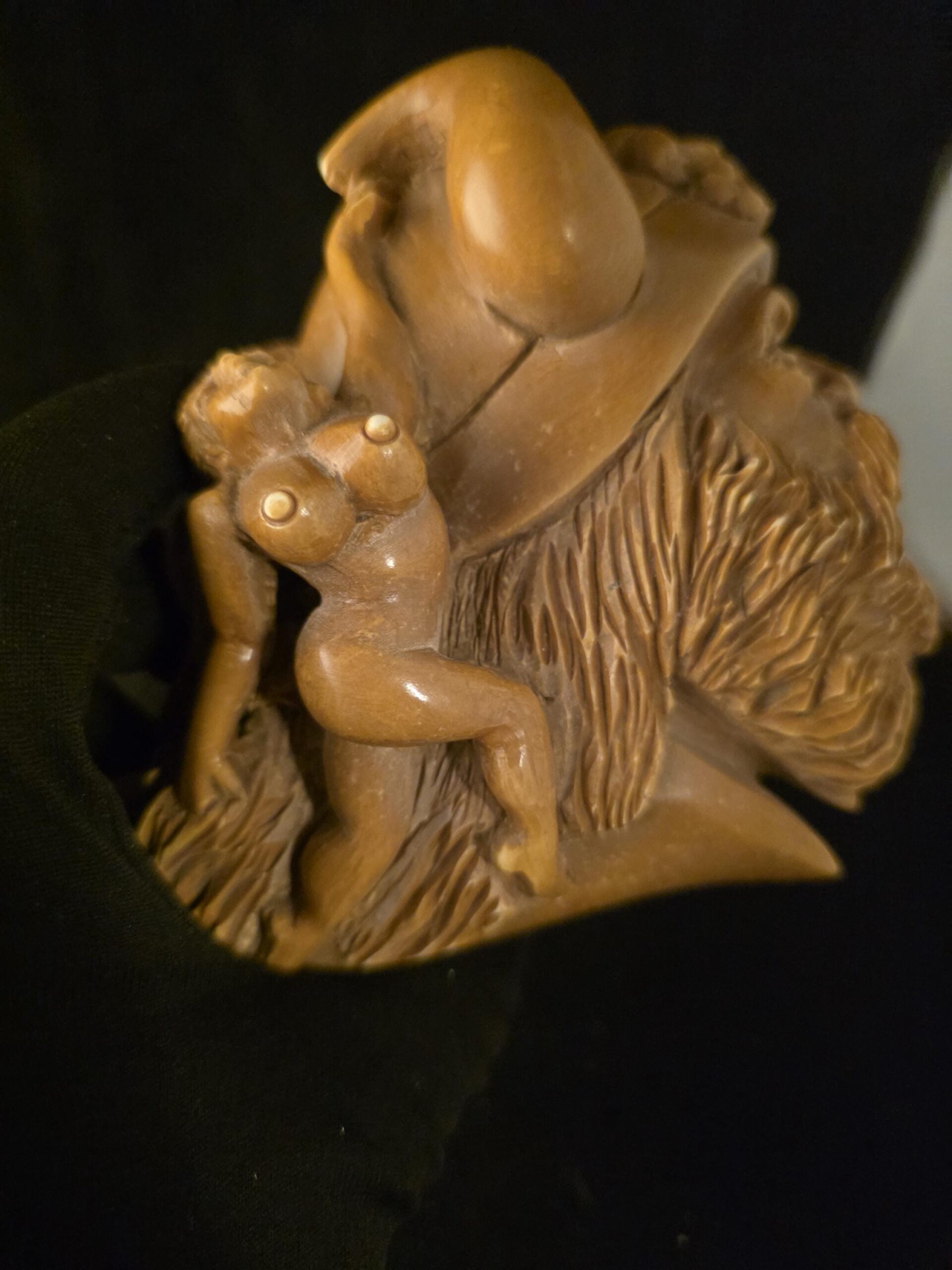 Large Viking Meerschaum Pipe, Hand Carved Block Meerschaum, Viking Warrior & Skull, Nude Female Figures, Museum Quality Collectible Pipe - Image 8