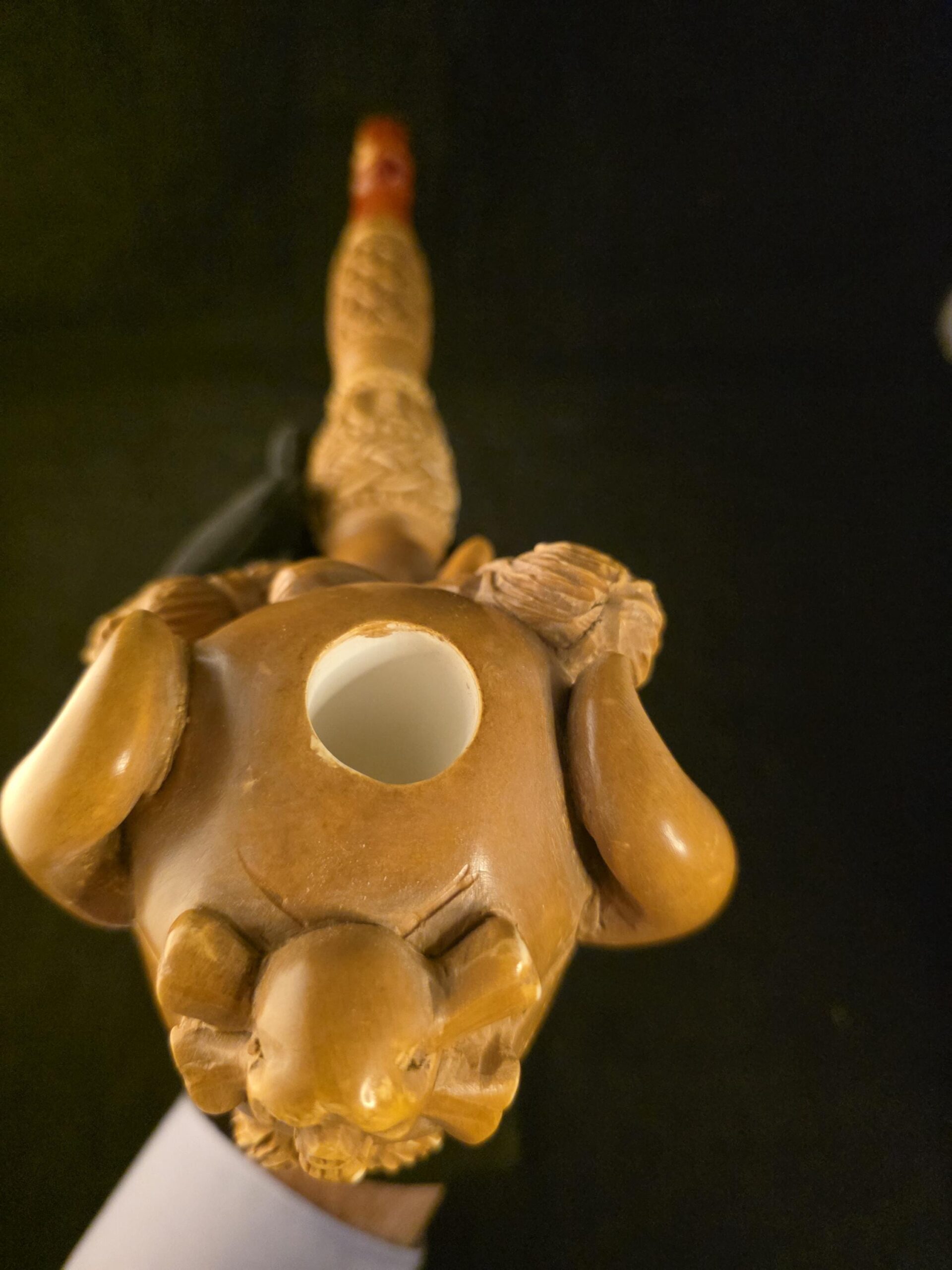 Large Viking Meerschaum Pipe, Hand Carved Block Meerschaum, Viking Warrior & Skull, Nude Female Figures, Museum Quality Collectible Pipe - Image 10