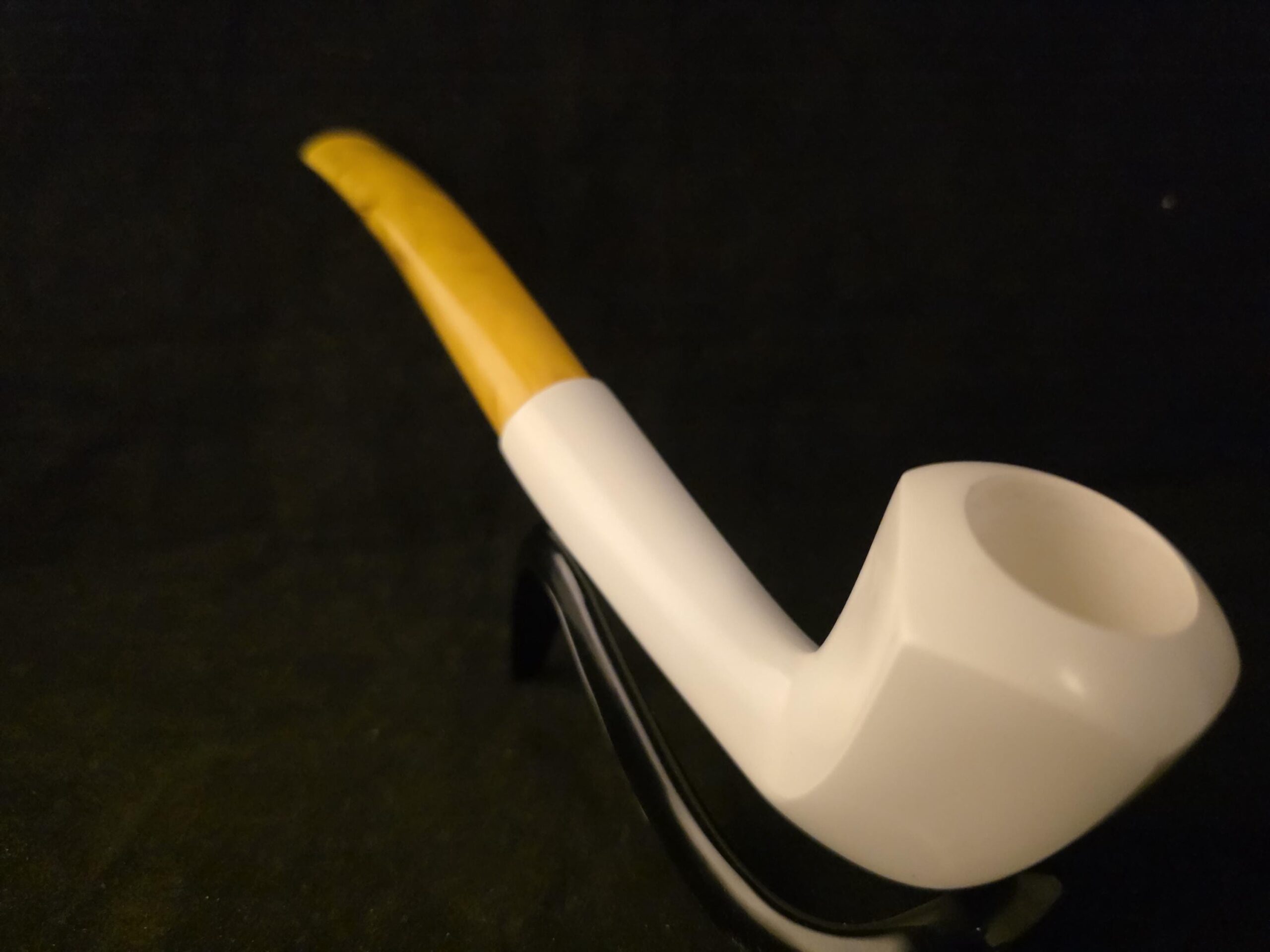 Long Shank Meerschaum Pipe Classic Smooth One Piece Block Fitted Case Handmade Collectible - Image 5