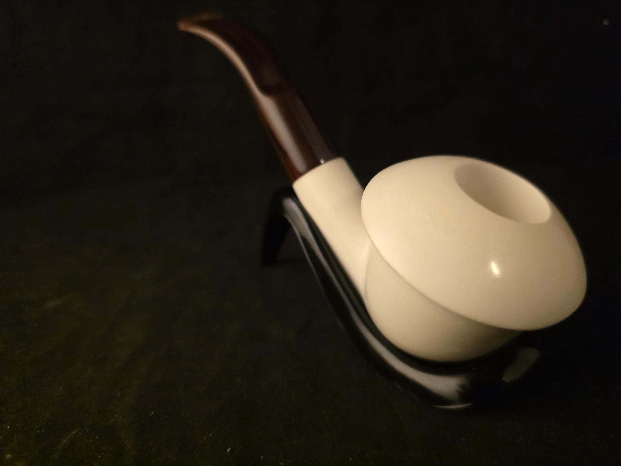 Smooth Calabash Block Meerschaum Pipe – Special Stem – Fitted Case - Image 6