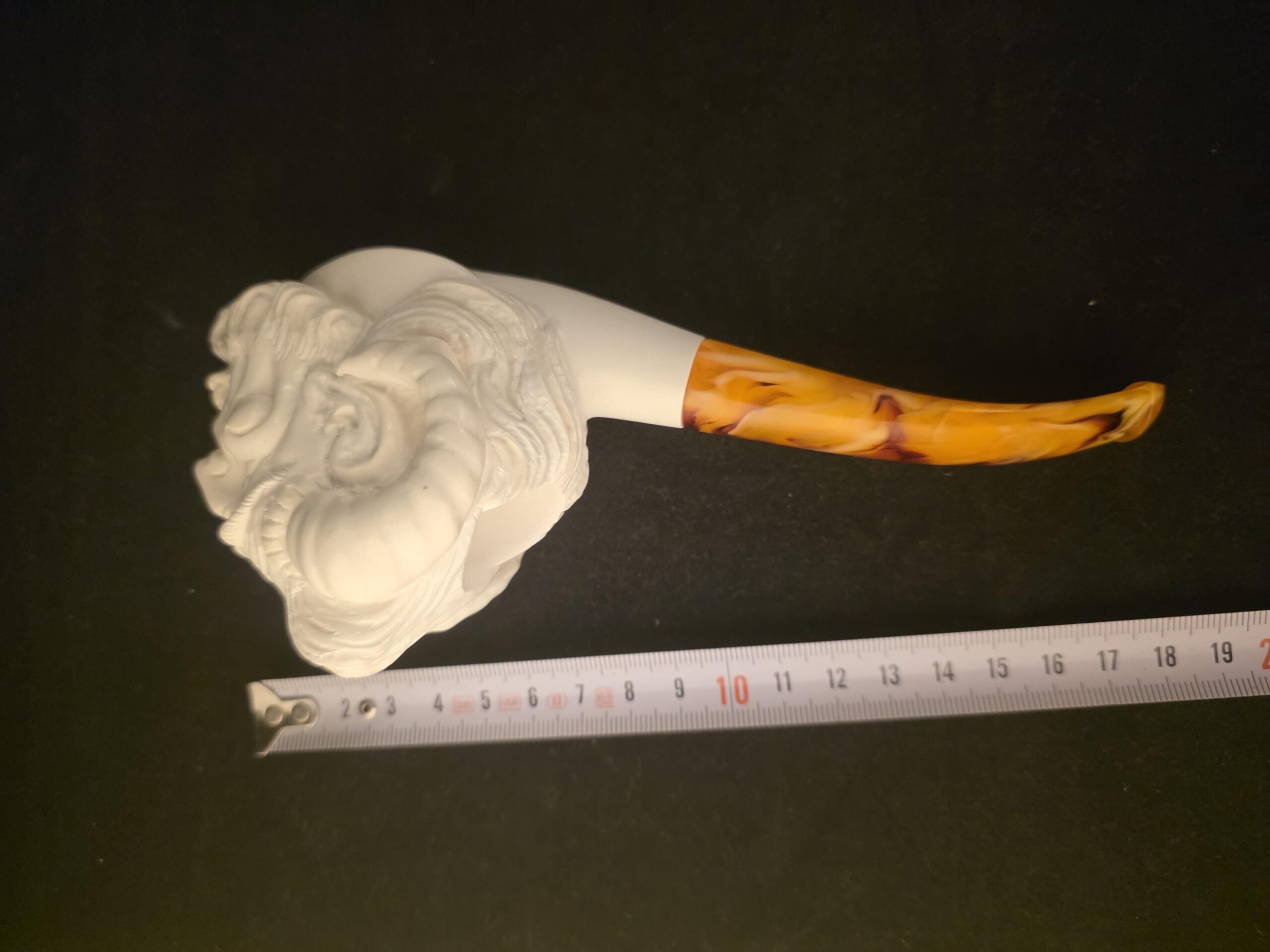 Pan Figural Meerschaum Pipe Hand Carved Block Stone Pagan God Collectible Fitted Case - Image 10