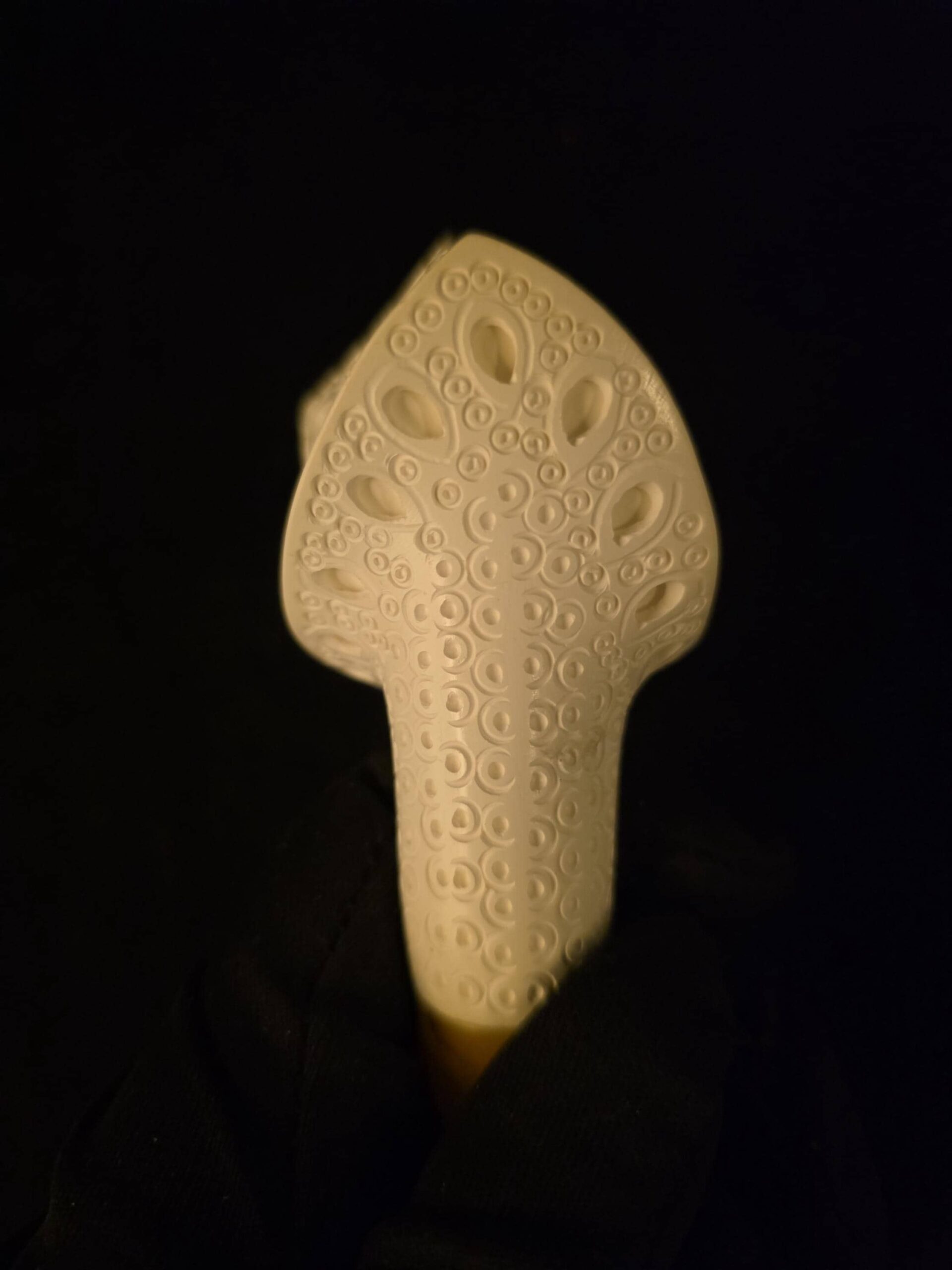 Geode Meerschaum Pipe, Geometric Design, Special Drop Carving, One of a Kind, Natural Block Meerschaum, Lightweight, Fitted Case - Image 8