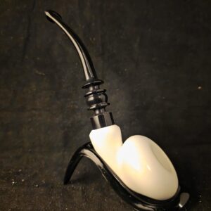 Elegant Smooth Apple Meerschaum Pipe with Special Stem Design