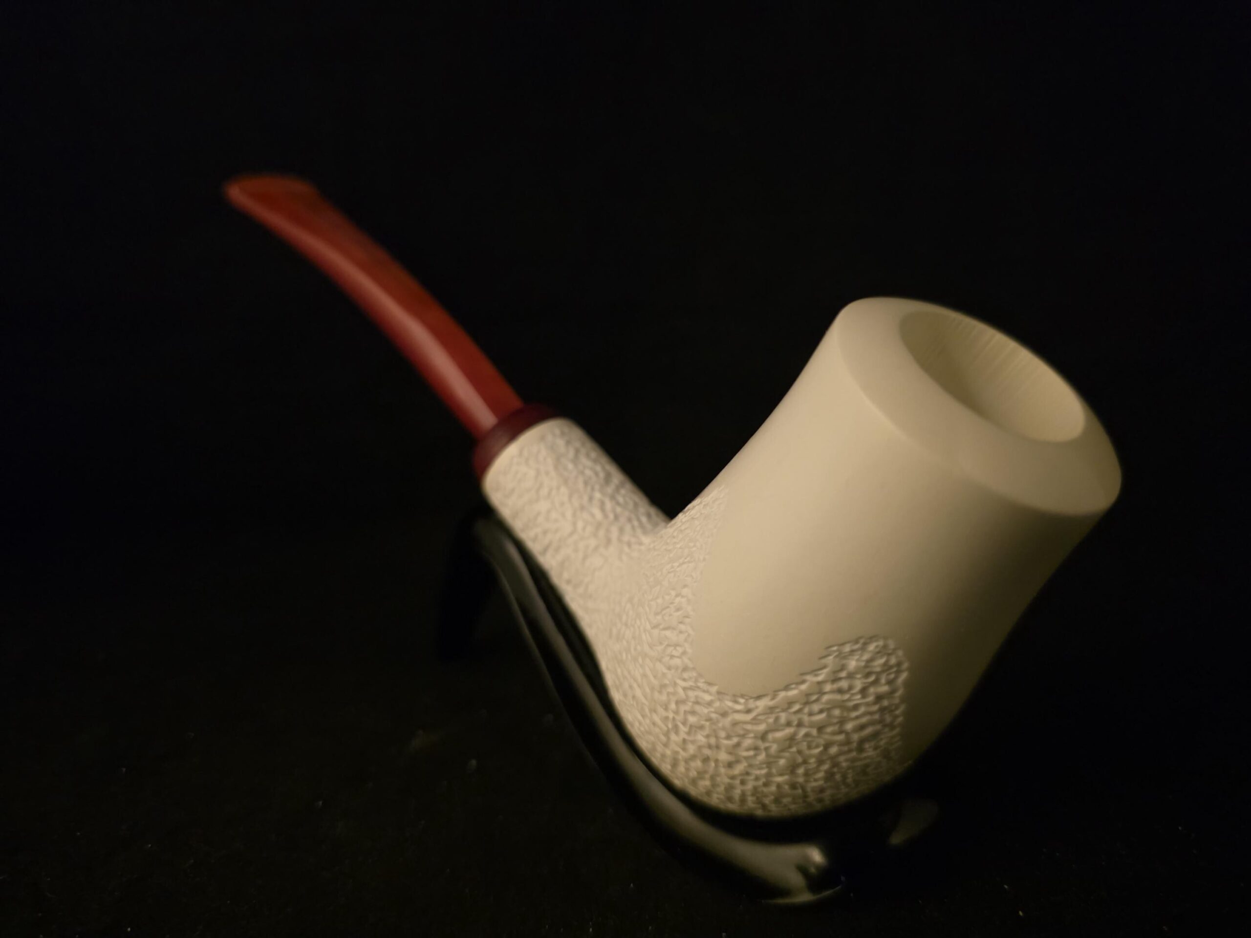 Smooth Meerschaum Pipe, Large Deep Bowl, Rustic Bottom, Briar Ring, Block Meerschaum, Fitted Case, Handmade Tobacco Pipe - Image 2