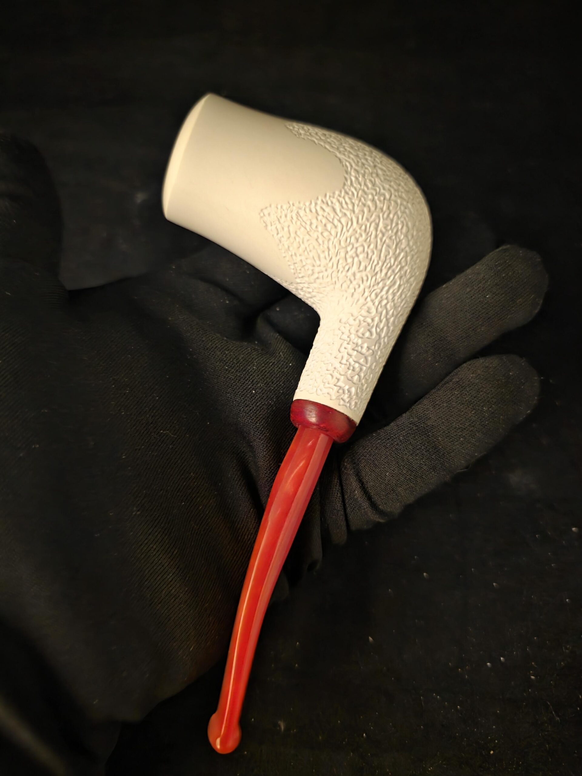 Smooth Meerschaum Pipe, Large Deep Bowl, Rustic Bottom, Briar Ring, Block Meerschaum, Fitted Case, Handmade Tobacco Pipe - Image 8