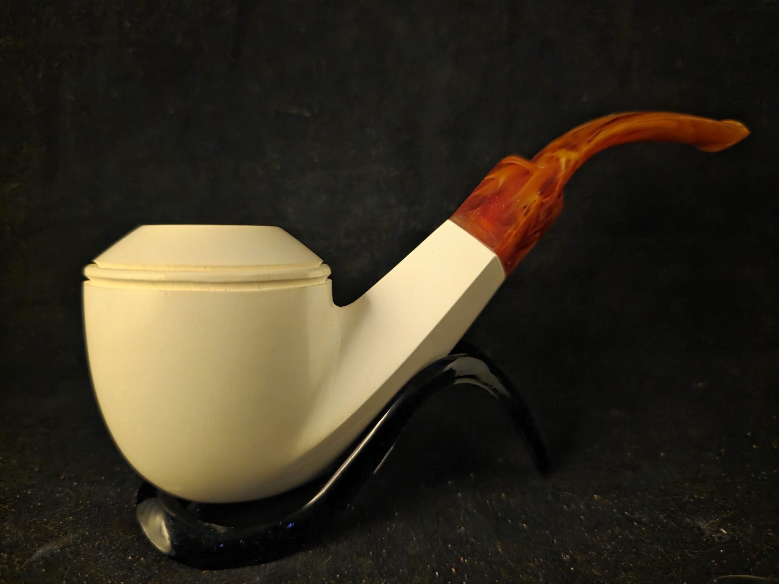 English Bulldog Pipe, Smooth Block Meerschaum, Handmade, Elegant Classic Design, Fitted Case, Worldwide Shipping