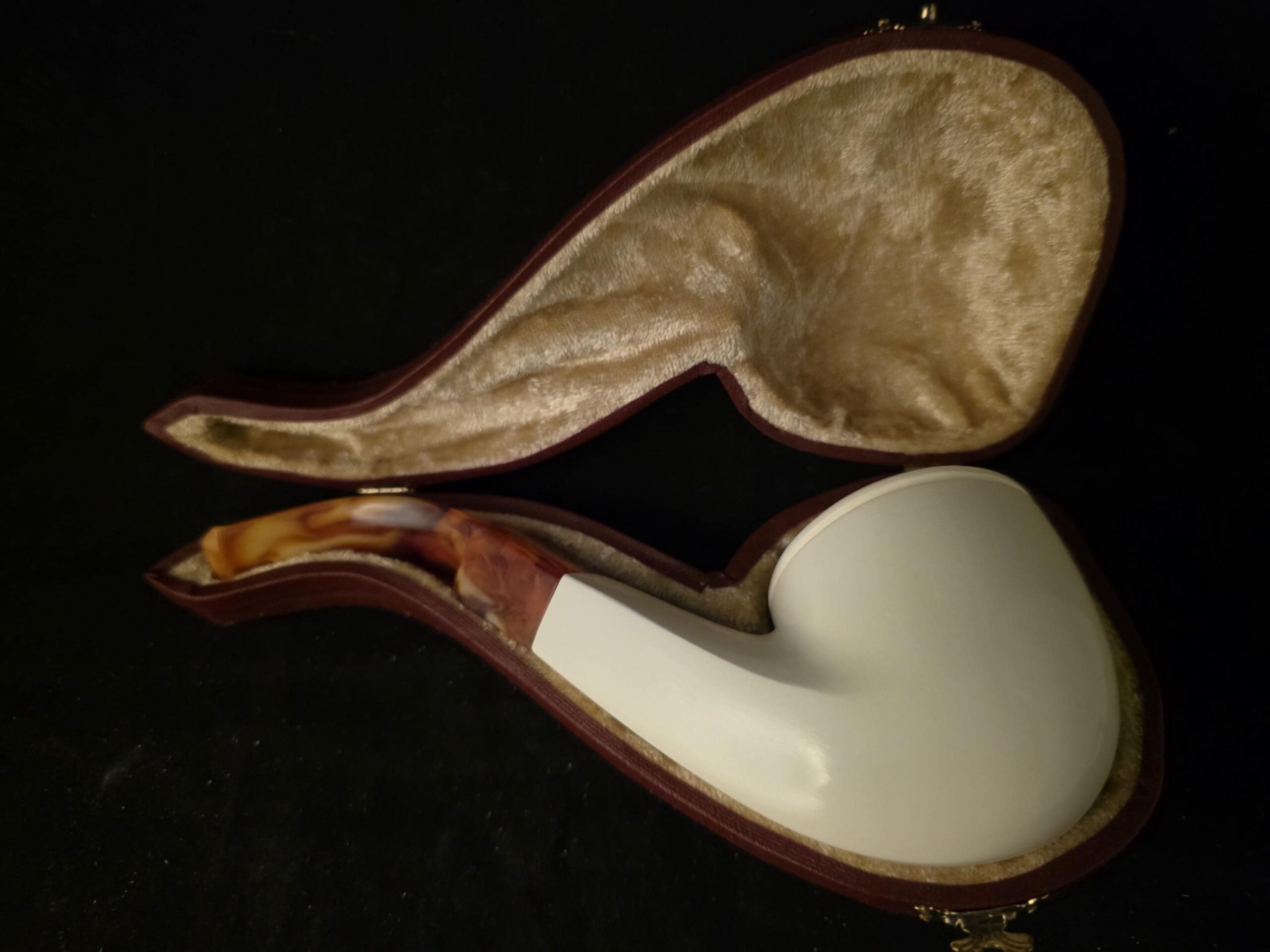 English Bulldog Pipe, Smooth Block Meerschaum, Handmade, Elegant Classic Design, Fitted Case, Worldwide Shipping - Image 9