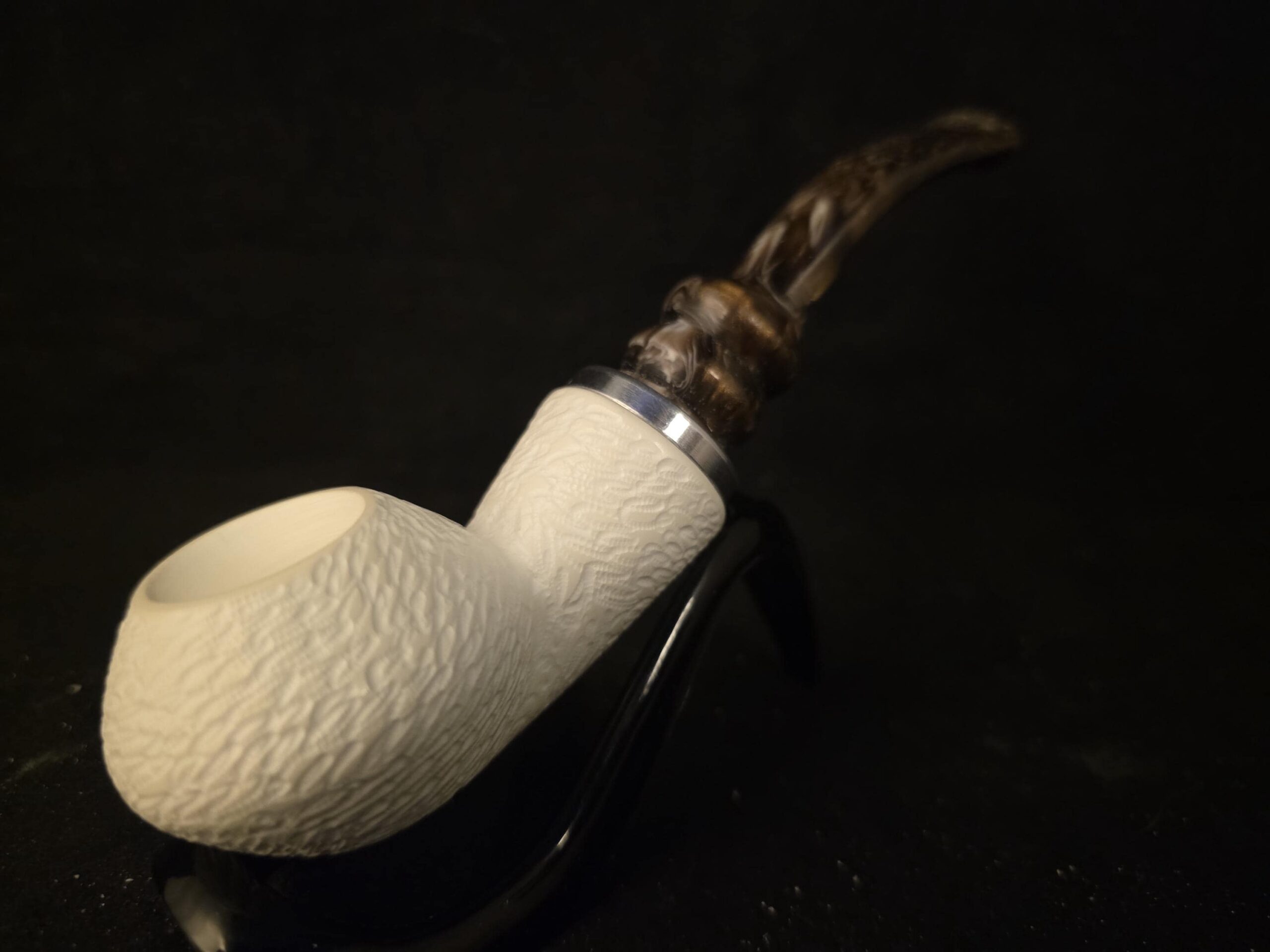 Rustic Design Classical Meerschaum Pipe, Reverse calabash smoking chamber, Block Meerschaum - Image 3