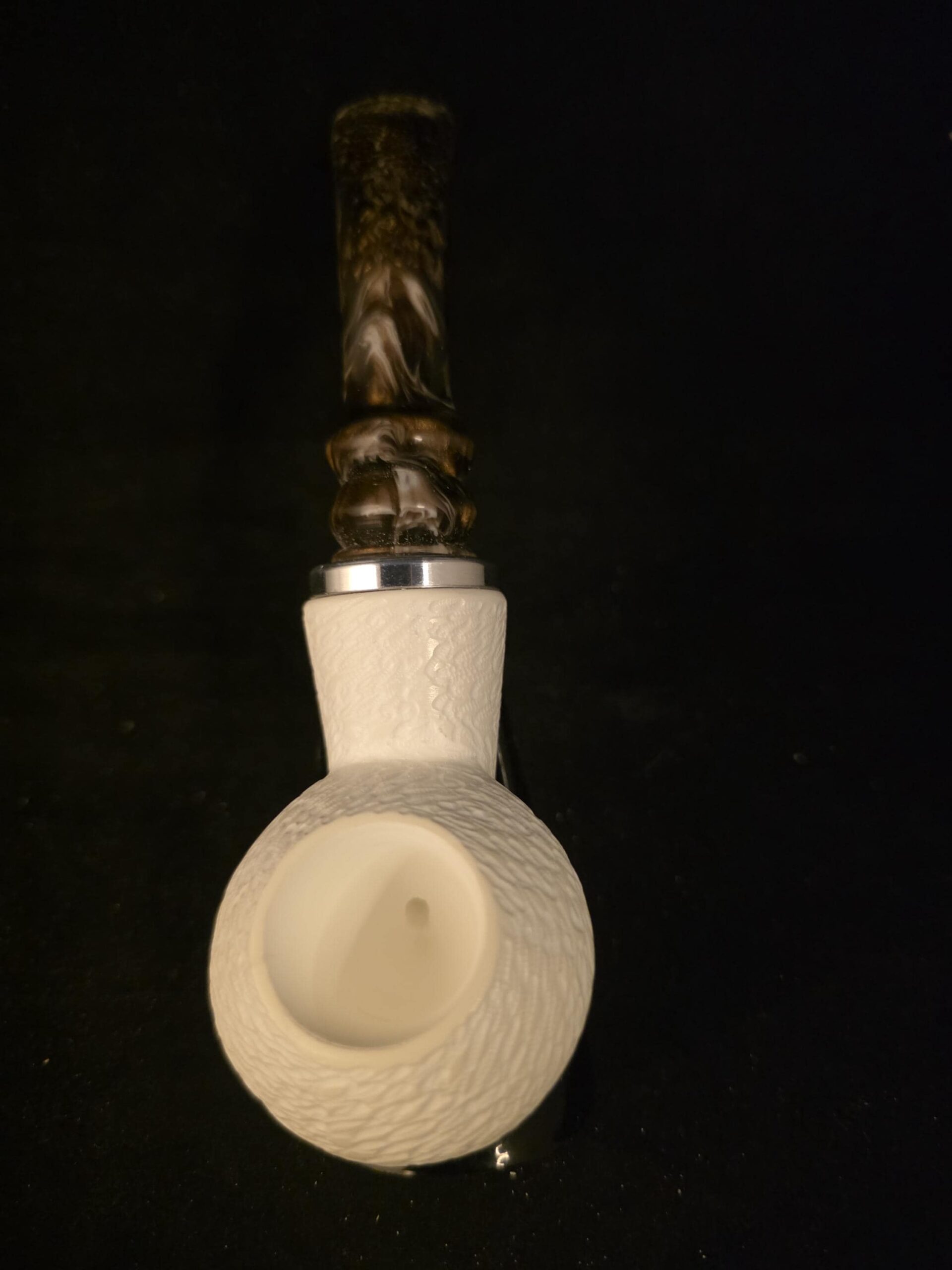 Rustic Design Classical Meerschaum Pipe, Reverse calabash smoking chamber, Block Meerschaum - Image 2
