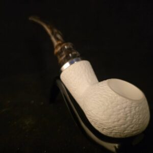 Rustic Design Classical Meerschaum Pipe, Reverse calabash smoking chamber, Block Meerschaum