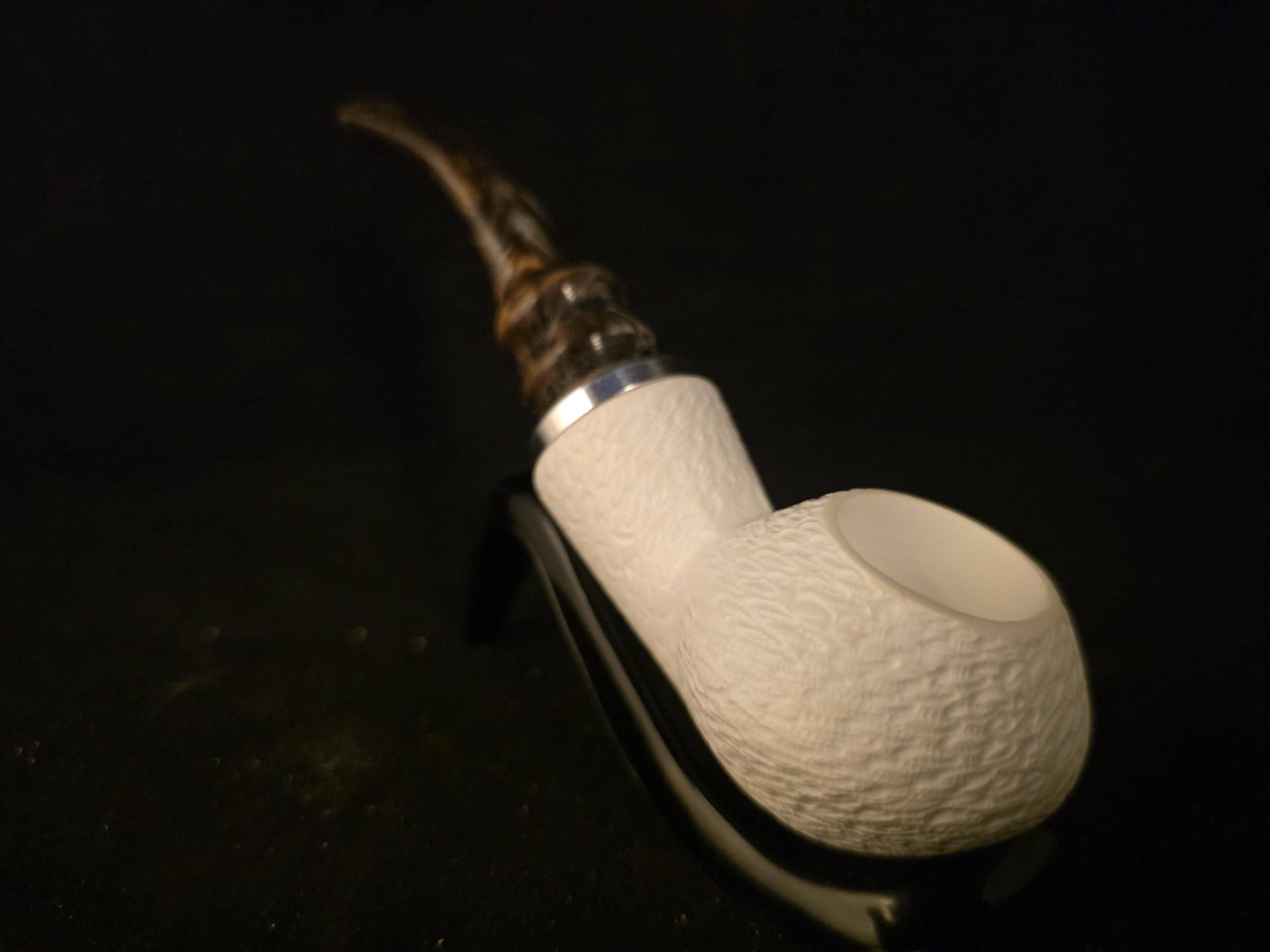 Rustic Design Classical Meerschaum Pipe, Reverse calabash smoking chamber, Block Meerschaum