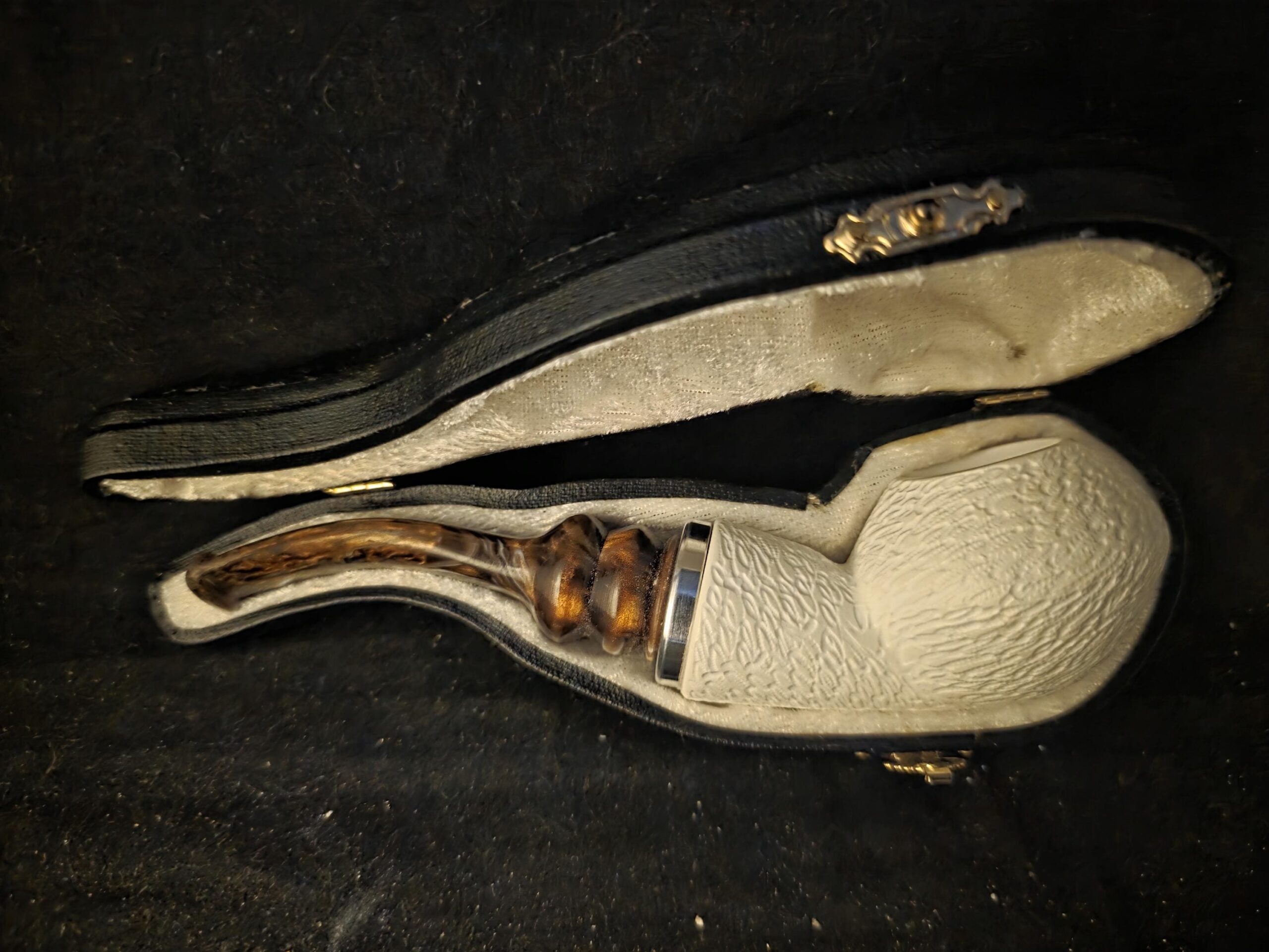 Rustic Design Classical Meerschaum Pipe, Reverse calabash smoking chamber, Block Meerschaum - Image 10