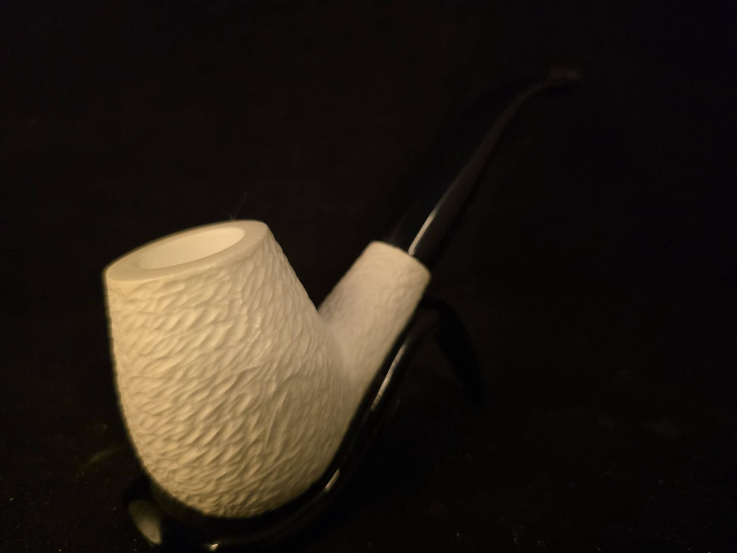 Rustic Design Meerschaum Pipe , Acrylic Stem, Block Meerschaum, - Image 3