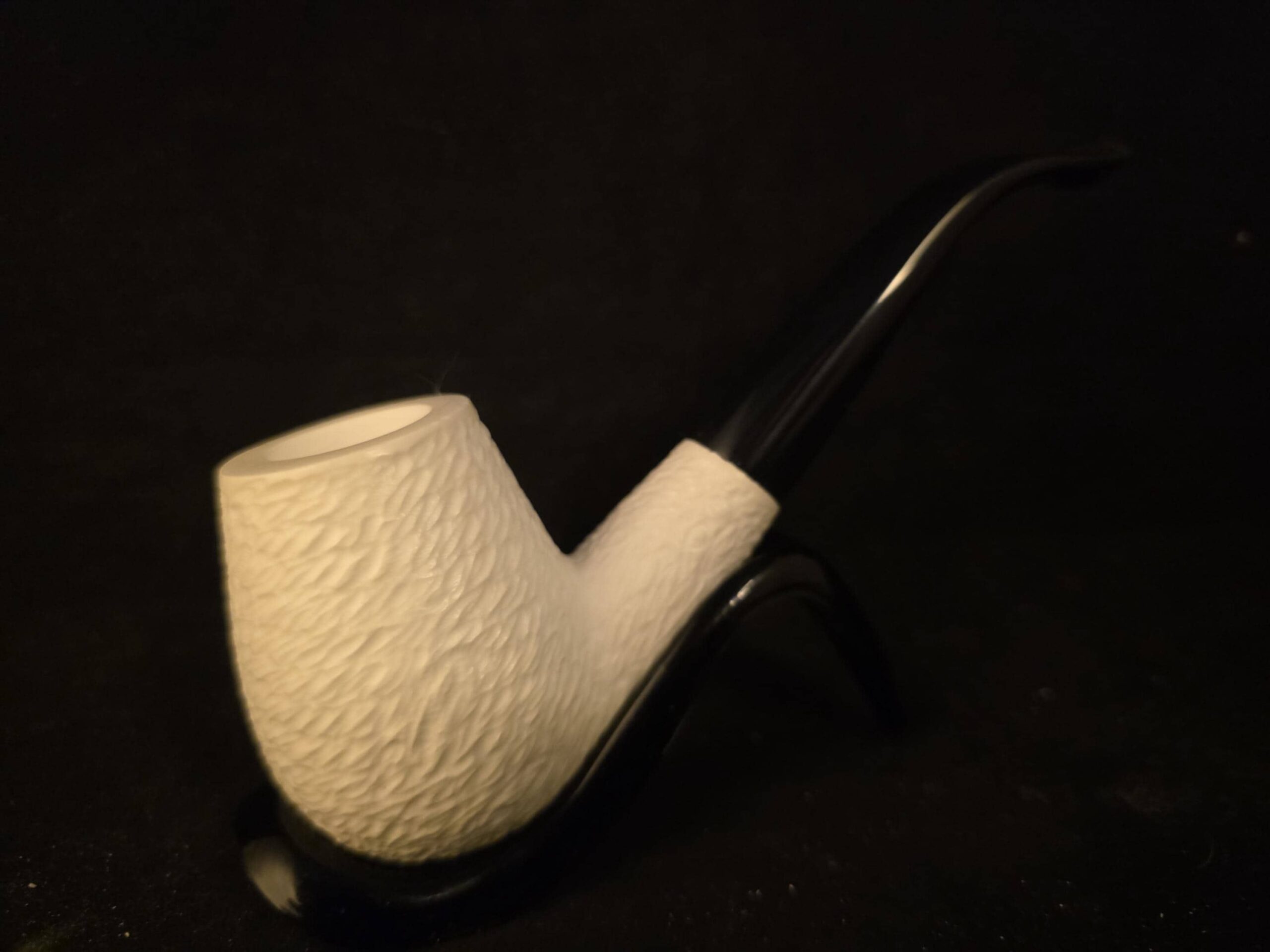Rustic Design Meerschaum Pipe , Acrylic Stem, Block Meerschaum, - Image 4
