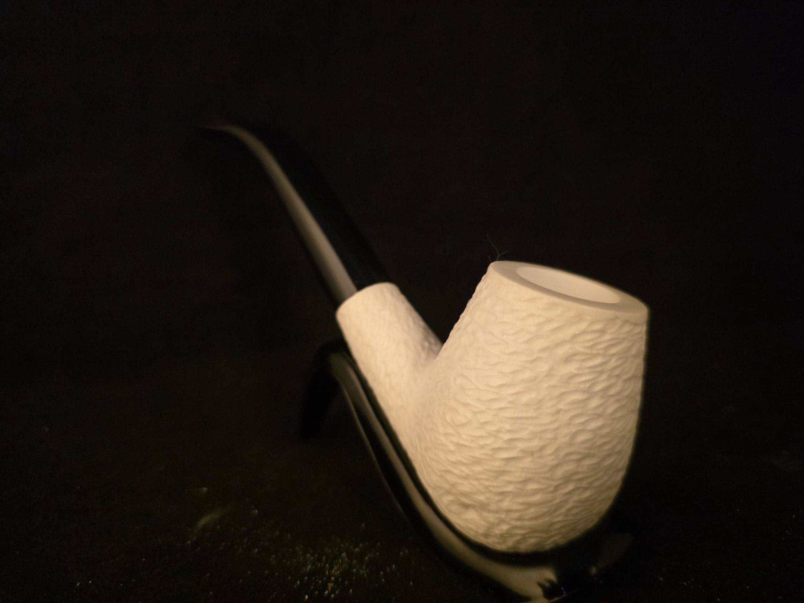 Rustic Design Meerschaum Pipe , Acrylic Stem, Block Meerschaum,