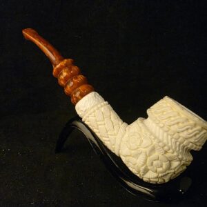 Special Topkapı and Floral Design Relief, Work Meerschaum Pipe, Block Meerschaum, Gift For Him,