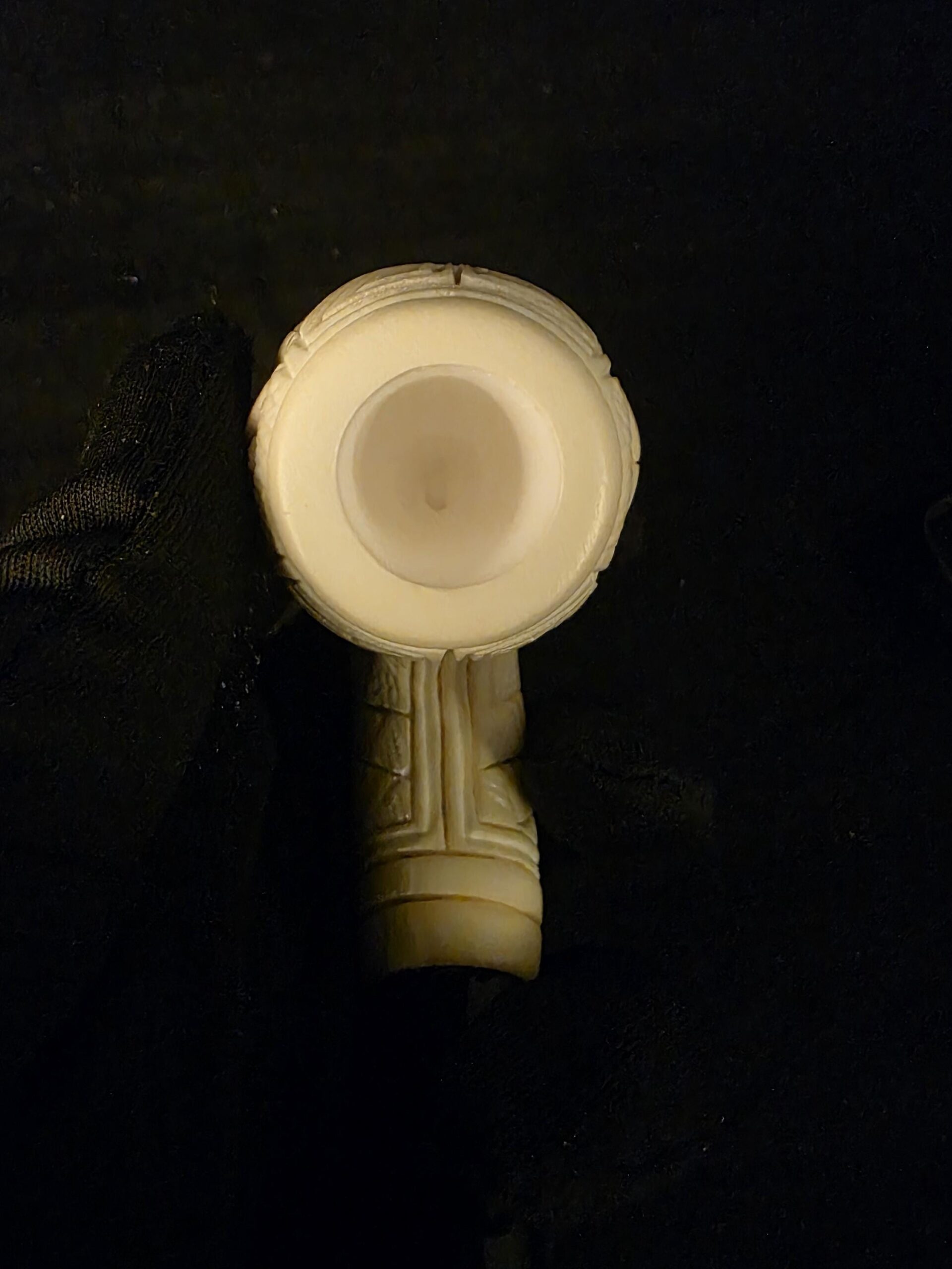 Special Floral Relief Work Meerschaum Pipe, Block Meerschaum, Gift For Him, Acrylic Stem - Image 7