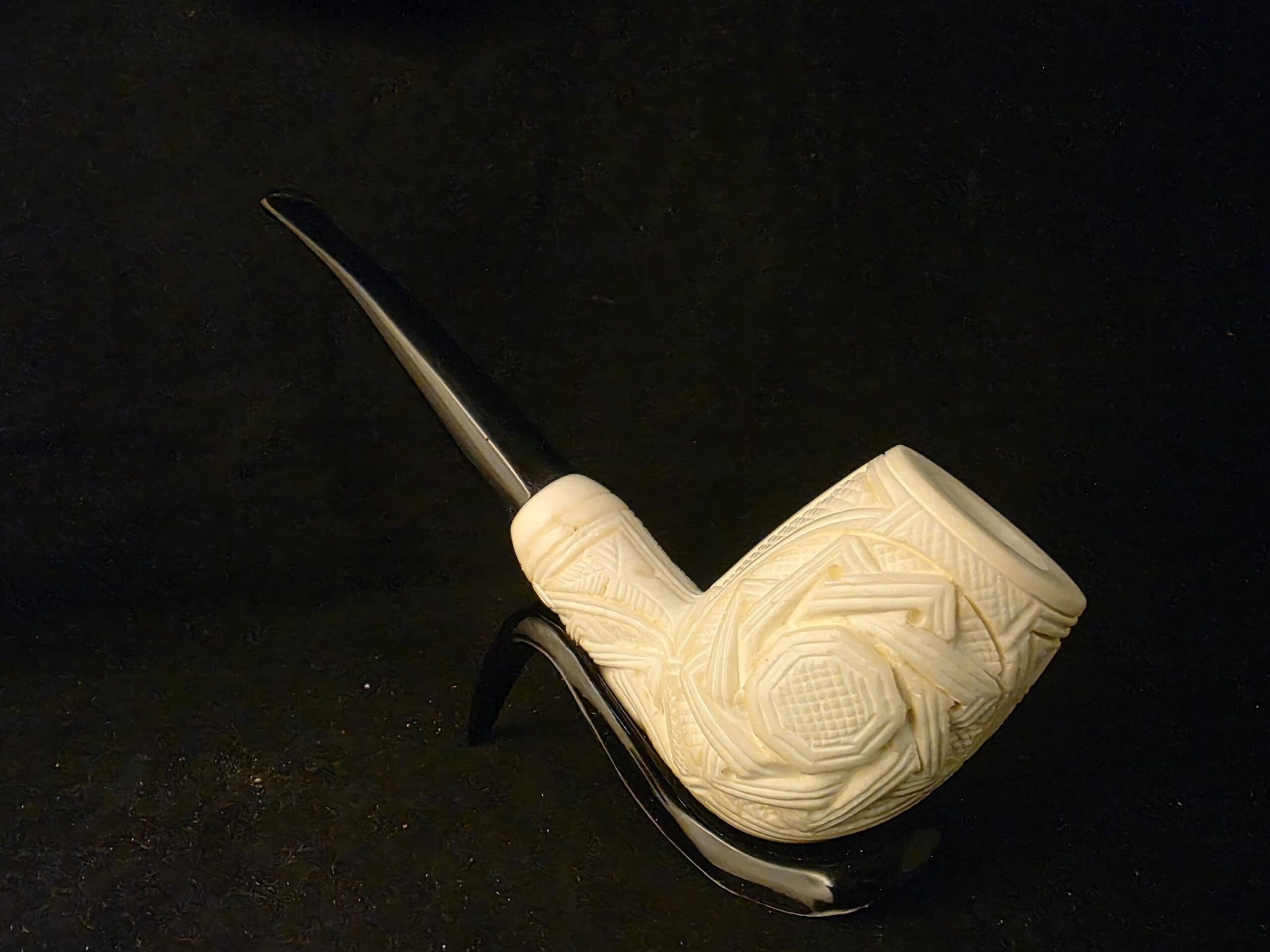 Mystical Hidden Symbols Relief Meerschaum Pipe, Gift For Him, Acrylic Stem, Pipe For Mystics - Image 5