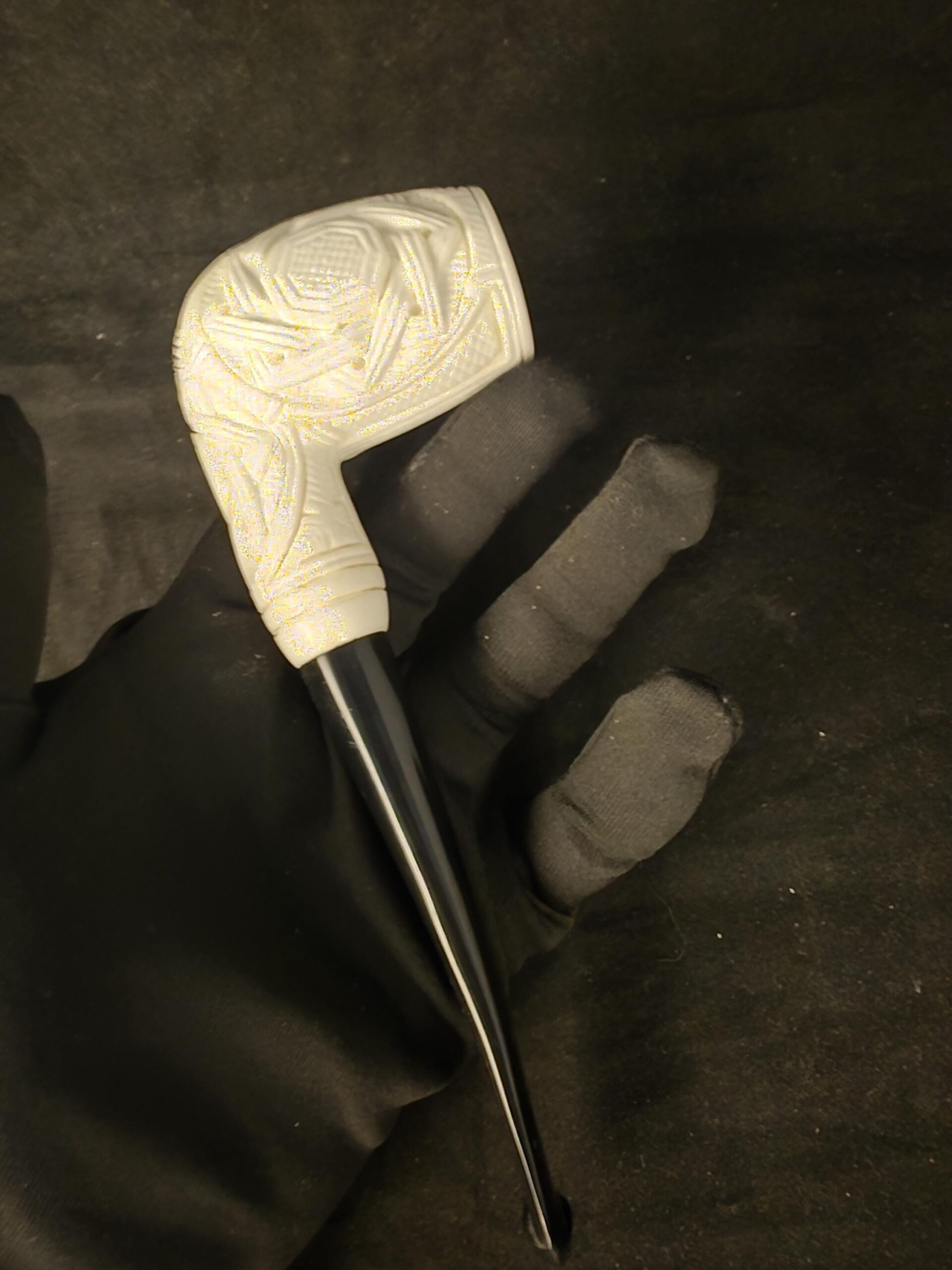 Mystical Hidden Symbols Relief Meerschaum Pipe, Gift For Him, Acrylic Stem, Pipe For Mystics - Image 8
