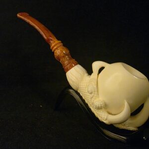 Smooth Eagle Claw Meerschaum Pipe, Fitted Case, Block Meerschaum, Seafoam pipe,Gift for Him