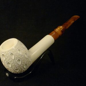 Large size Depicted Apple Model Meerschaum Pipe, Block Meerschaum,Fitted Case