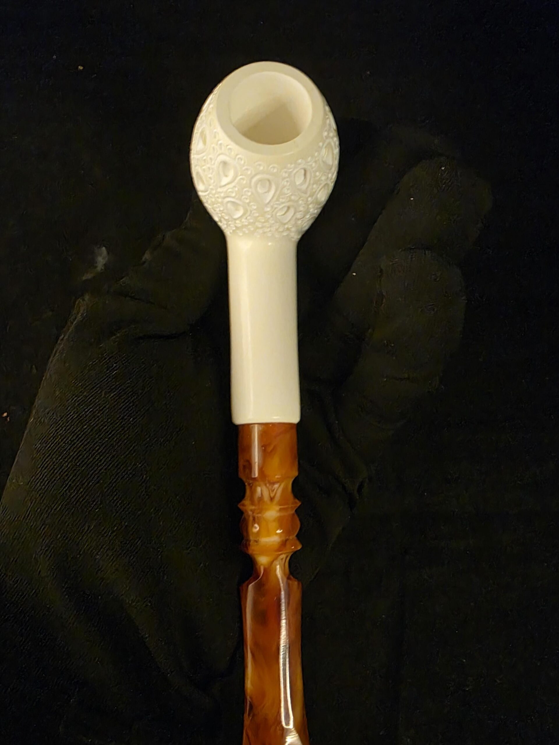 Large size Depicted Apple Model Meerschaum Pipe, Block Meerschaum,Fitted Case - Image 8