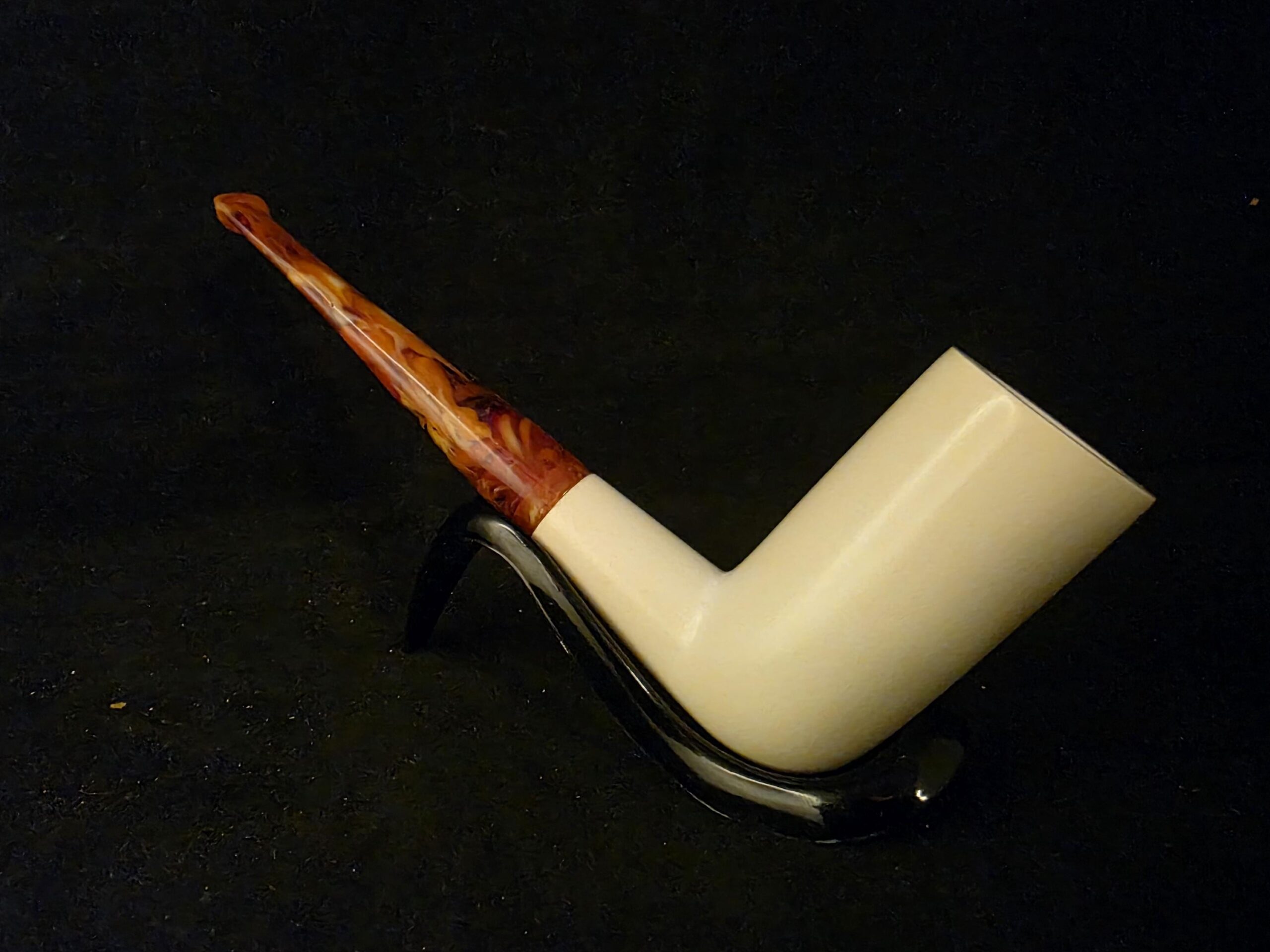 Deep Bowl Smooth Billard Meerschaum Pipe, Fitted Case, Block Meerschaum Pipe