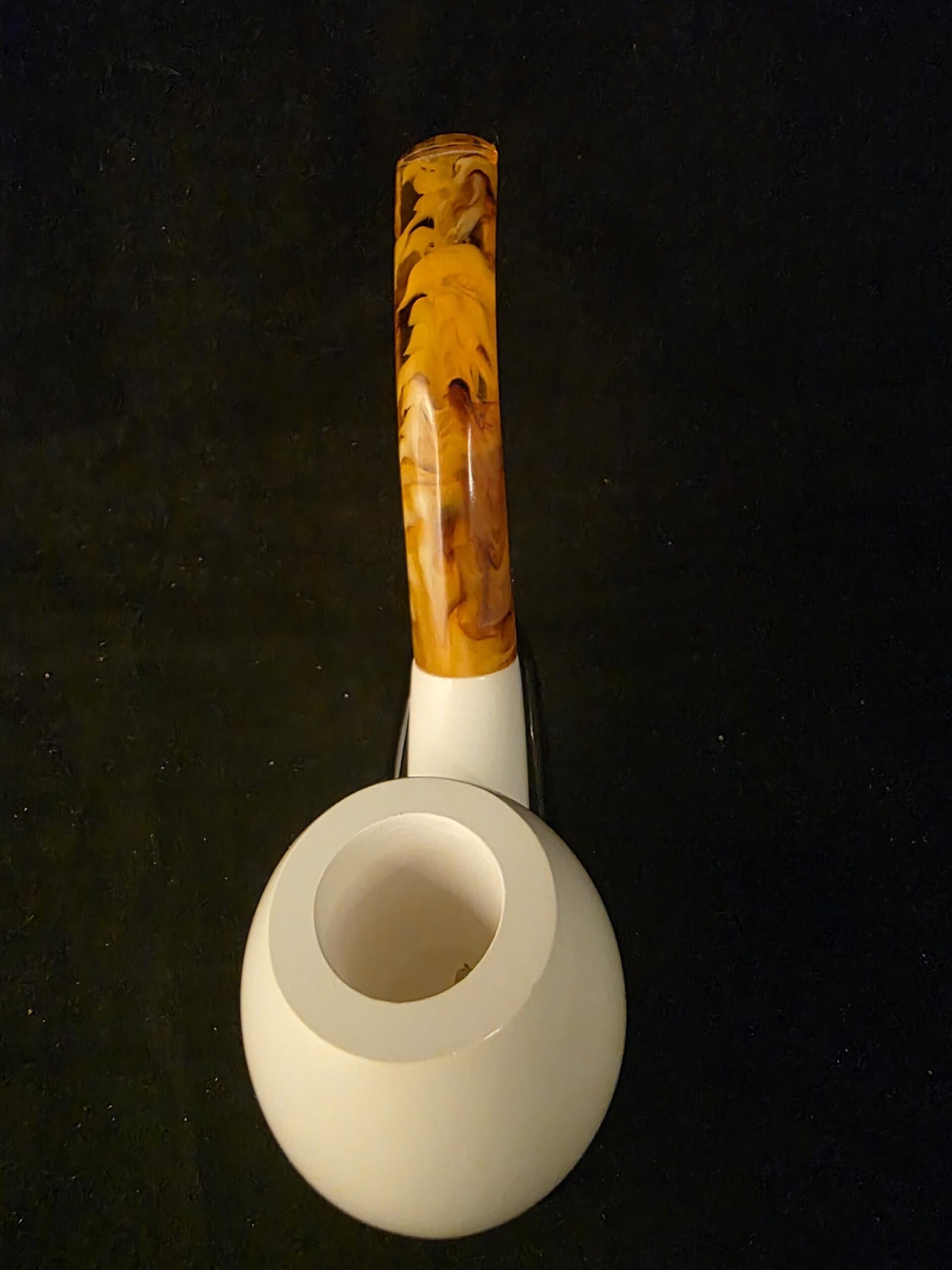 Smooth Apple Design Meerschaum Pipe, Block Meerschaum, Fitted Case - Image 2