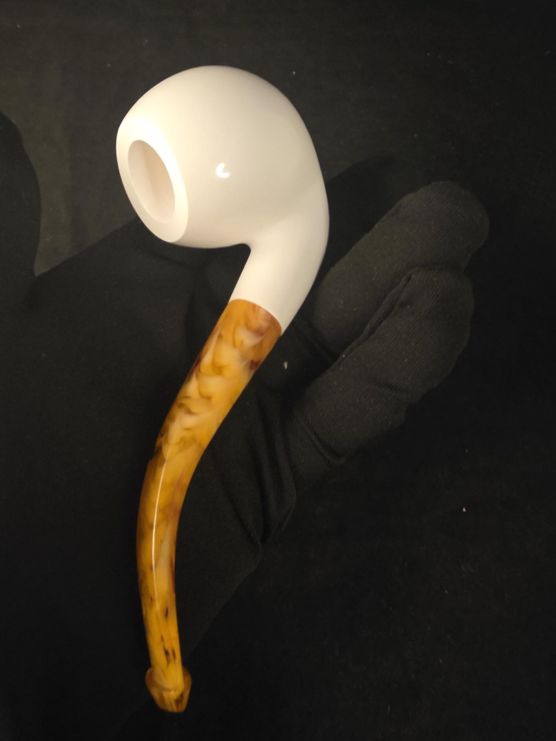Smooth Apple Design Meerschaum Pipe, Block Meerschaum, Fitted Case - Image 9