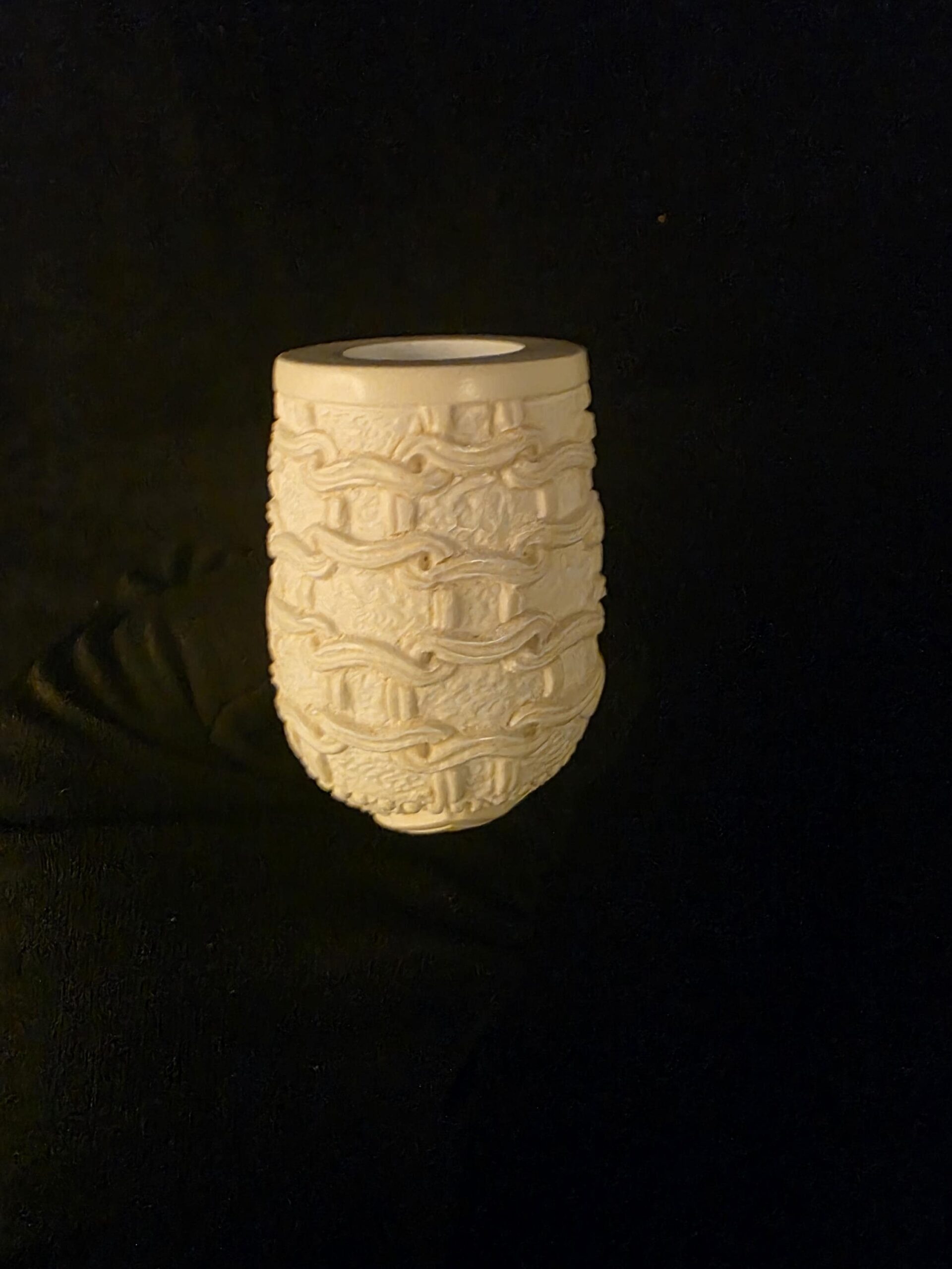Special Chain and Basket Relief Work Meerschaum Pipe, Fitted Case, Block Meerschaum - Image 10