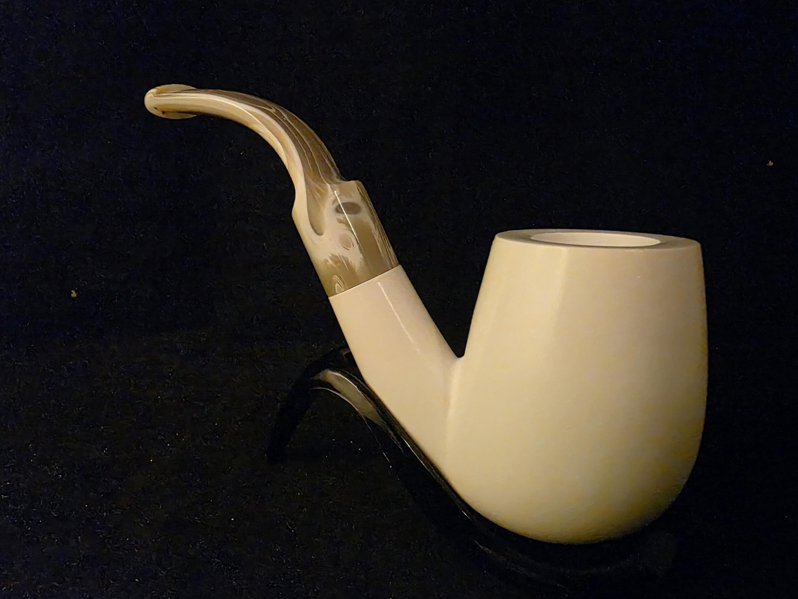 Smooth Billard Model Meerschaum Pipe, Fitted Case, Block Meerschaum - Image 6