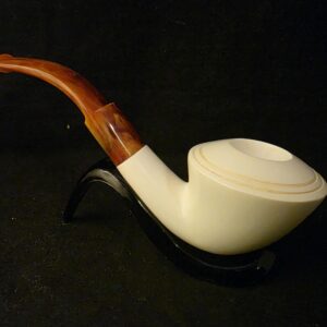 Smooth English Bulldog Meerschaum Pipe, Fitted Case, Block Meerschaum, Made in Eskisehir