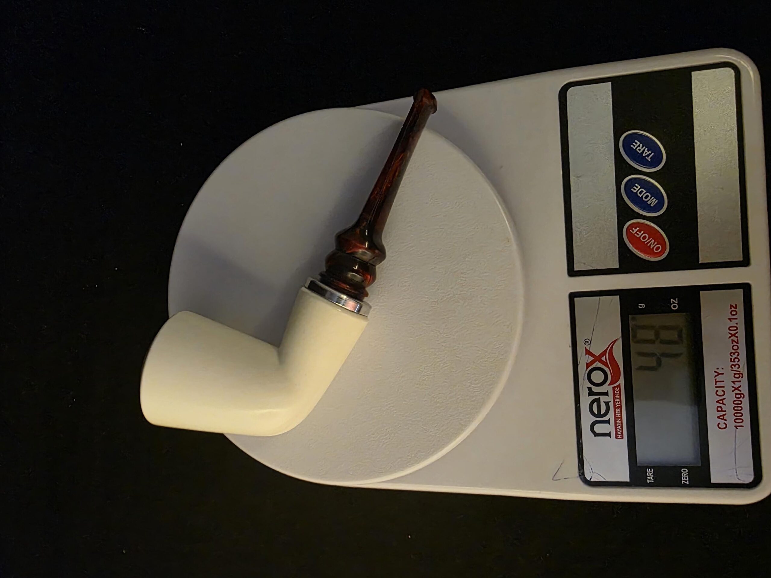Smooth Billard Meerschaum Pipe,Special Push Pull Stem Design, Fitted Case, Block Meerschaum, Made in Eskisehir - Image 10