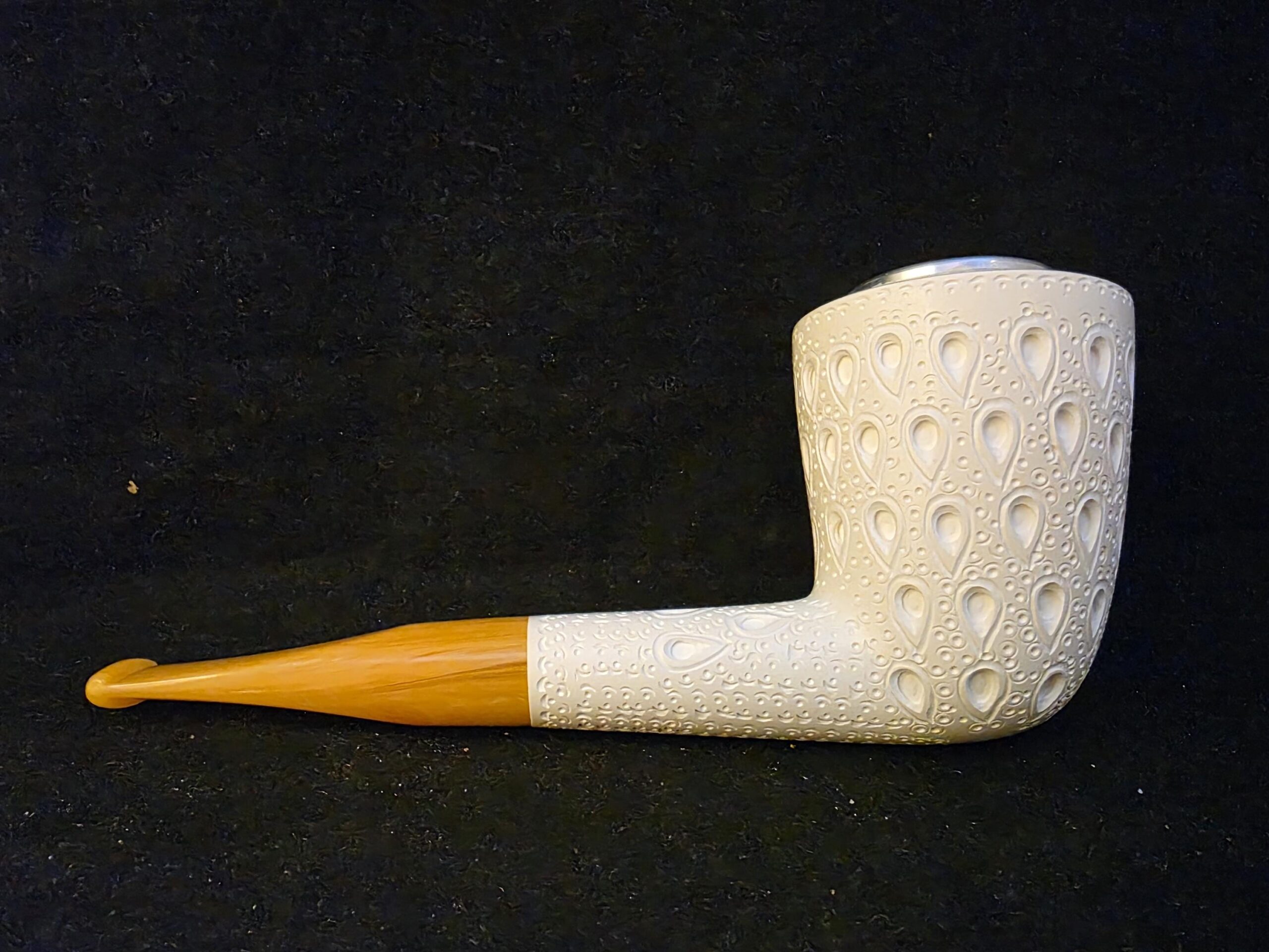 Depicted Large Bowl Billard Meerschaum Pipe, Fitted Case, Block Meerschaum, Turkish Meerschaum, Made in Eskisehir, - Image 7