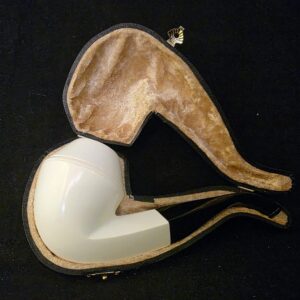 Smooth Bulldog Meerschaum Pipe, Fitted Case, Block Meerschaum, Made in Eskisehir