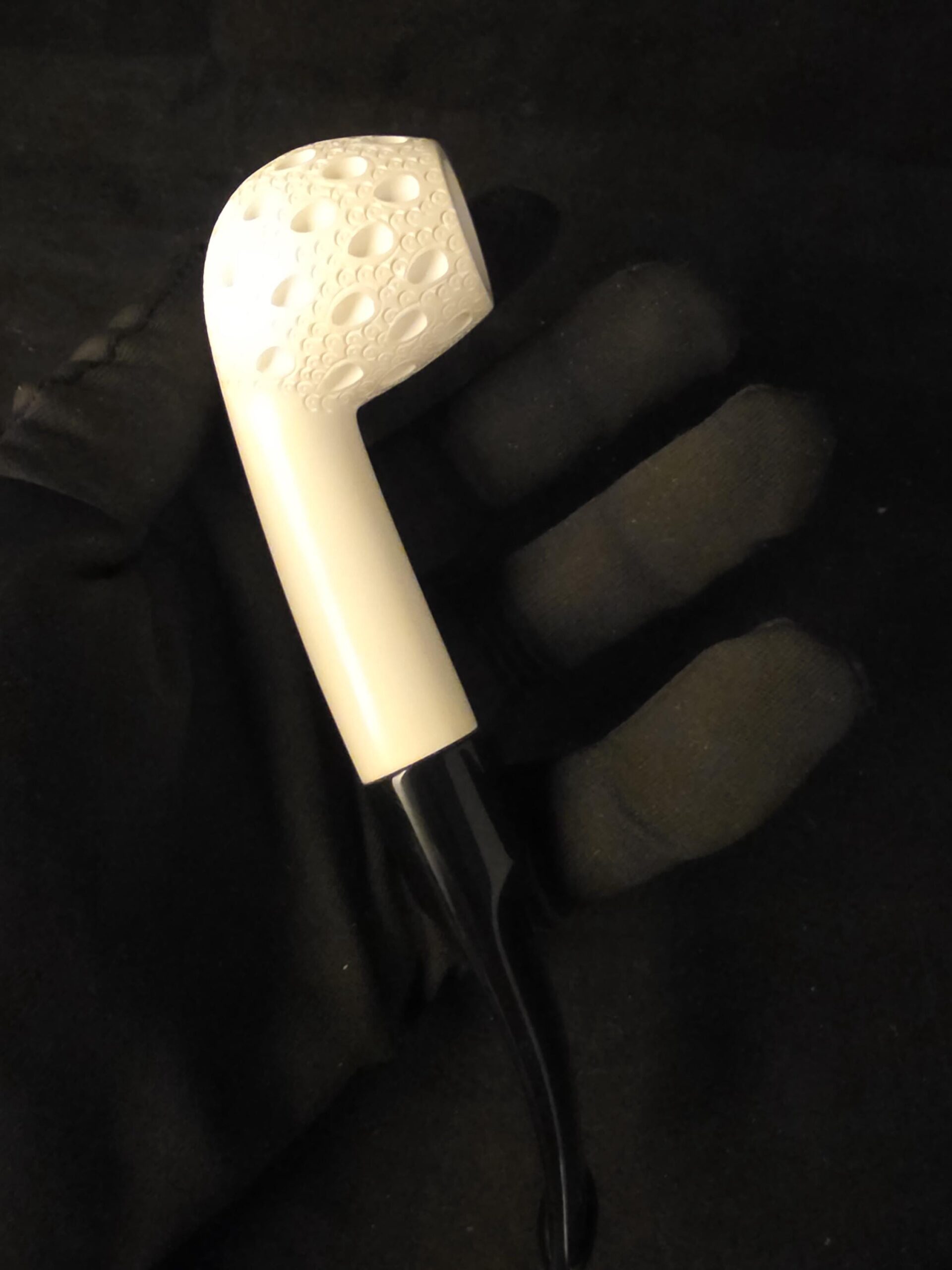 Depicted Apple Meerschaum Pipe, Fitted Case, Block Meerschaum, Seafoam, made in Eskisehir - Image 5