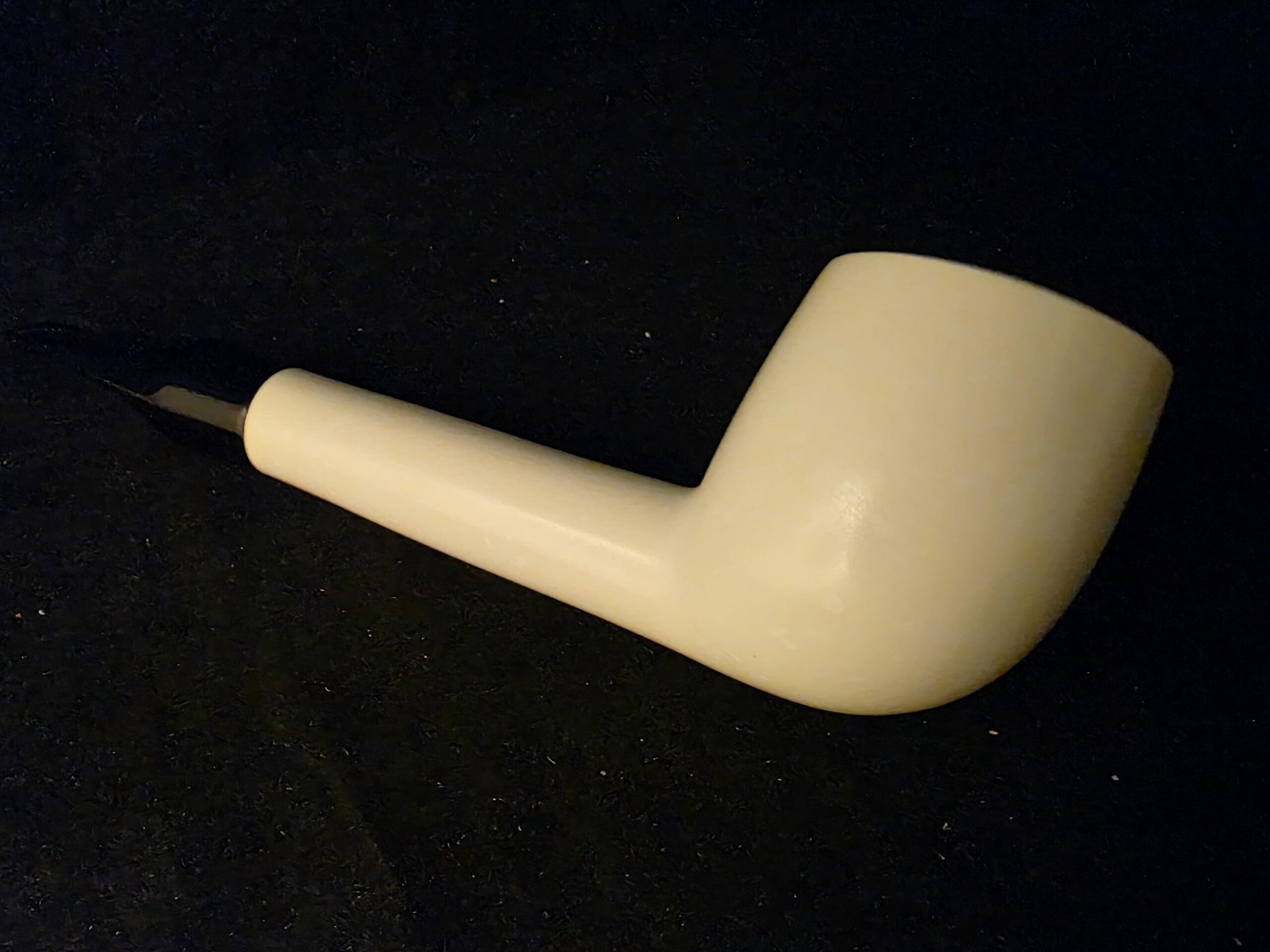 Classic Smooth Billard Meerschaum Pipe, Fitted Case, Block Meerschaum, Seafoam, Turkish Meerschaum - Image 7