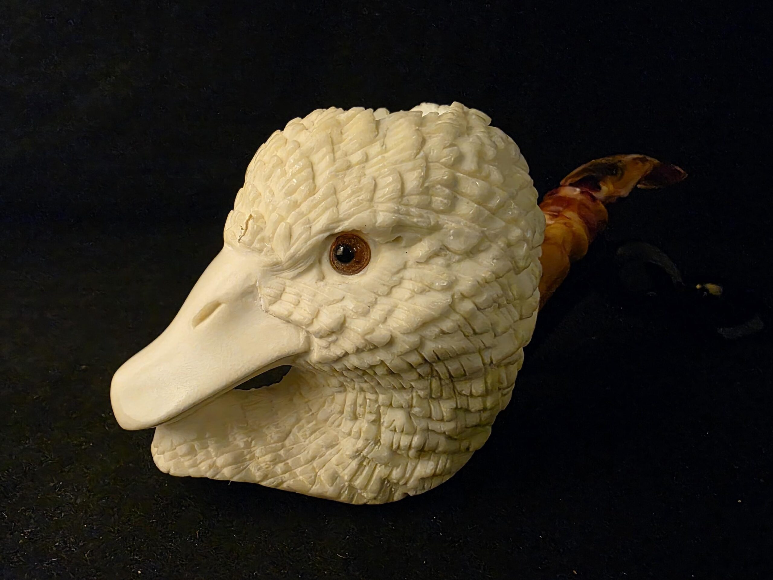 Special Design Duck Figural Pipe, Fitted Case, Block Meerschaum, Seafoam, Turkish Meerschaum, Made in Eskisehir - Image 8