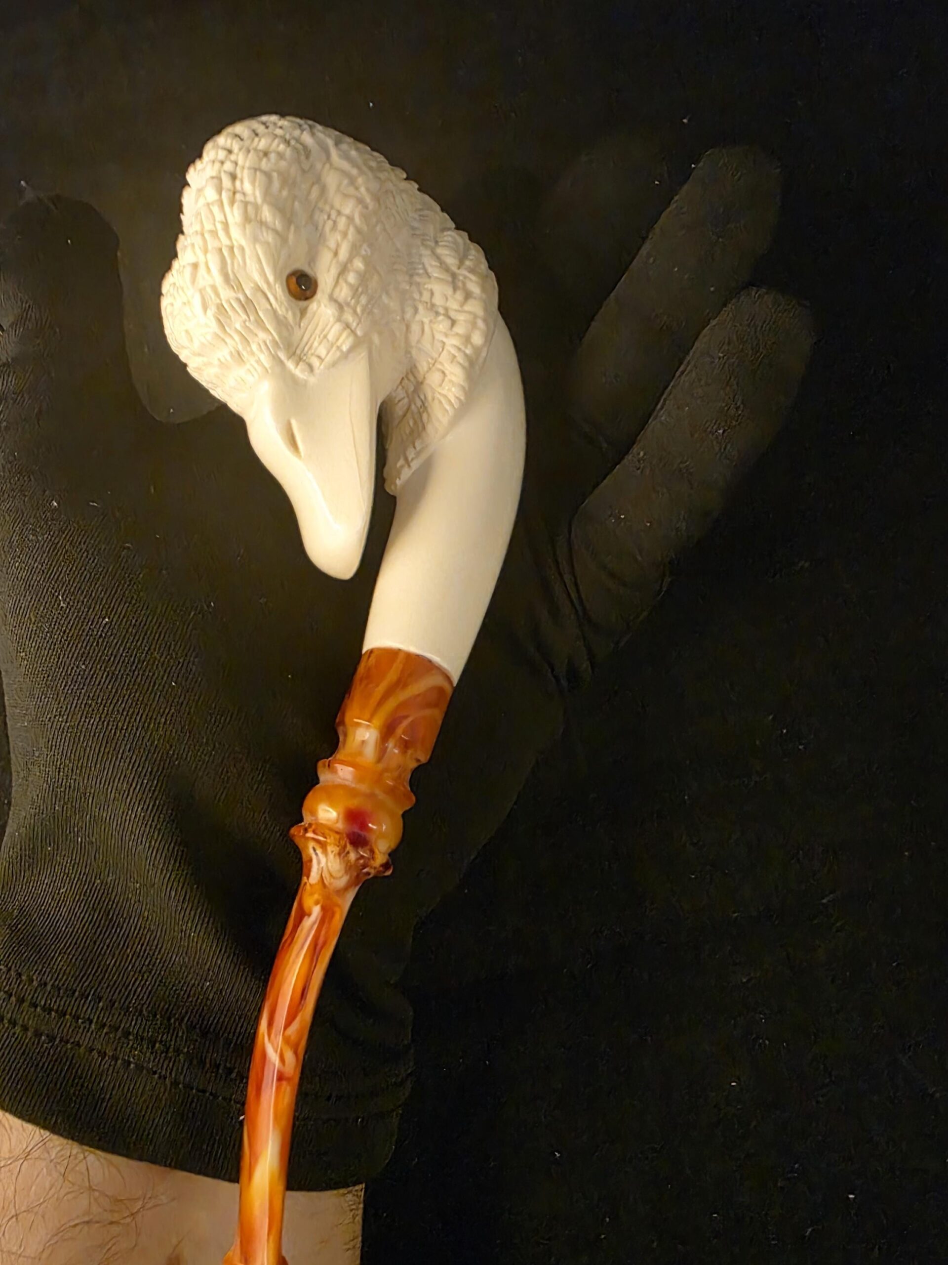 Special Design Duck Figural Pipe, Fitted Case, Block Meerschaum, Seafoam, Turkish Meerschaum, Made in Eskisehir - Image 8