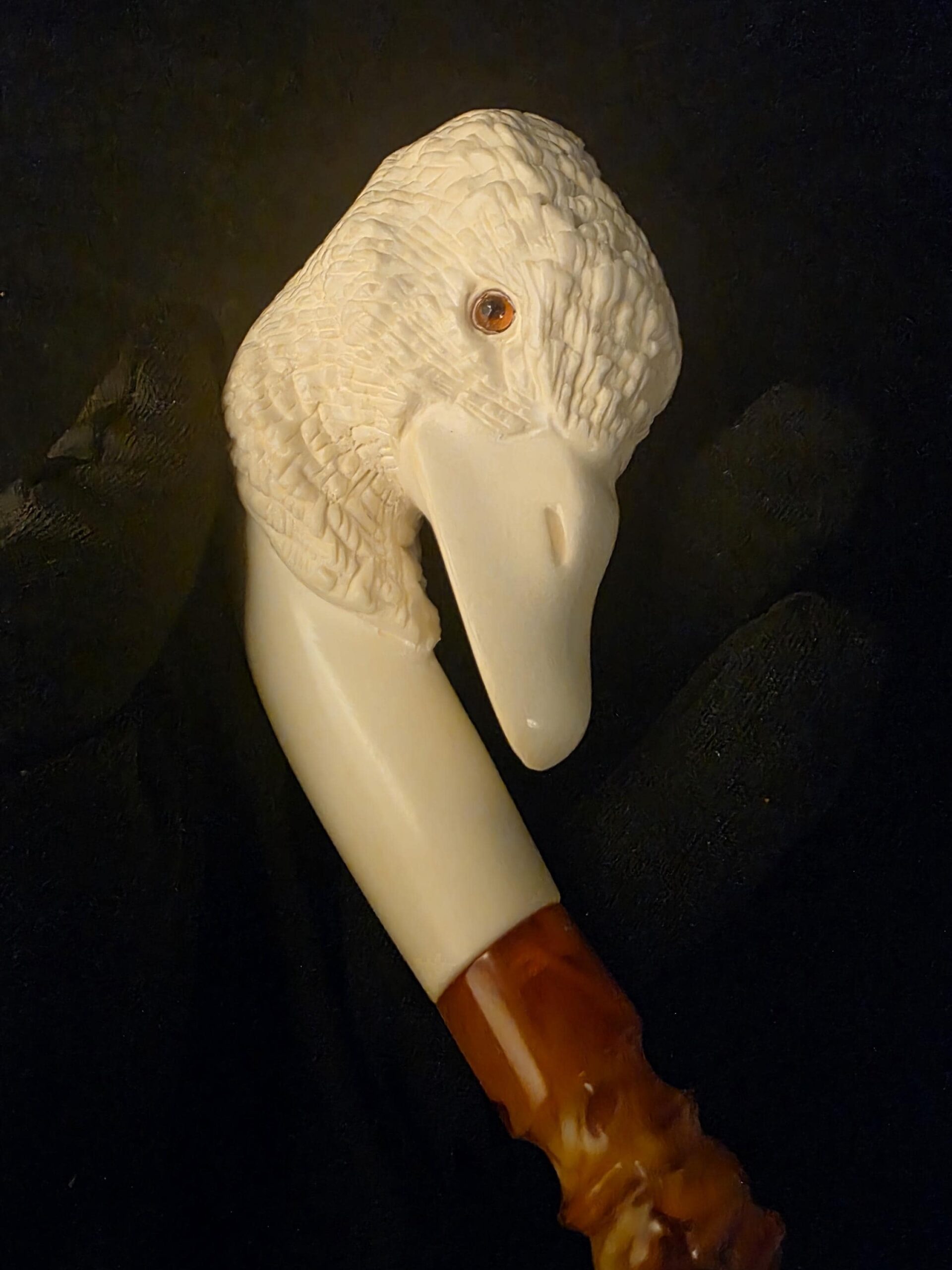 Special Design Duck Figural Pipe, Fitted Case, Block Meerschaum, Seafoam, Turkish Meerschaum, Made in Eskisehir - Image 10