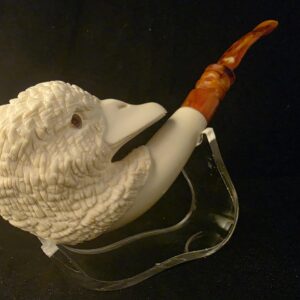 Special Design Duck Figural Pipe, Fitted Case, Block Meerschaum, Seafoam, Turkish Meerschaum, Made in Eskisehir